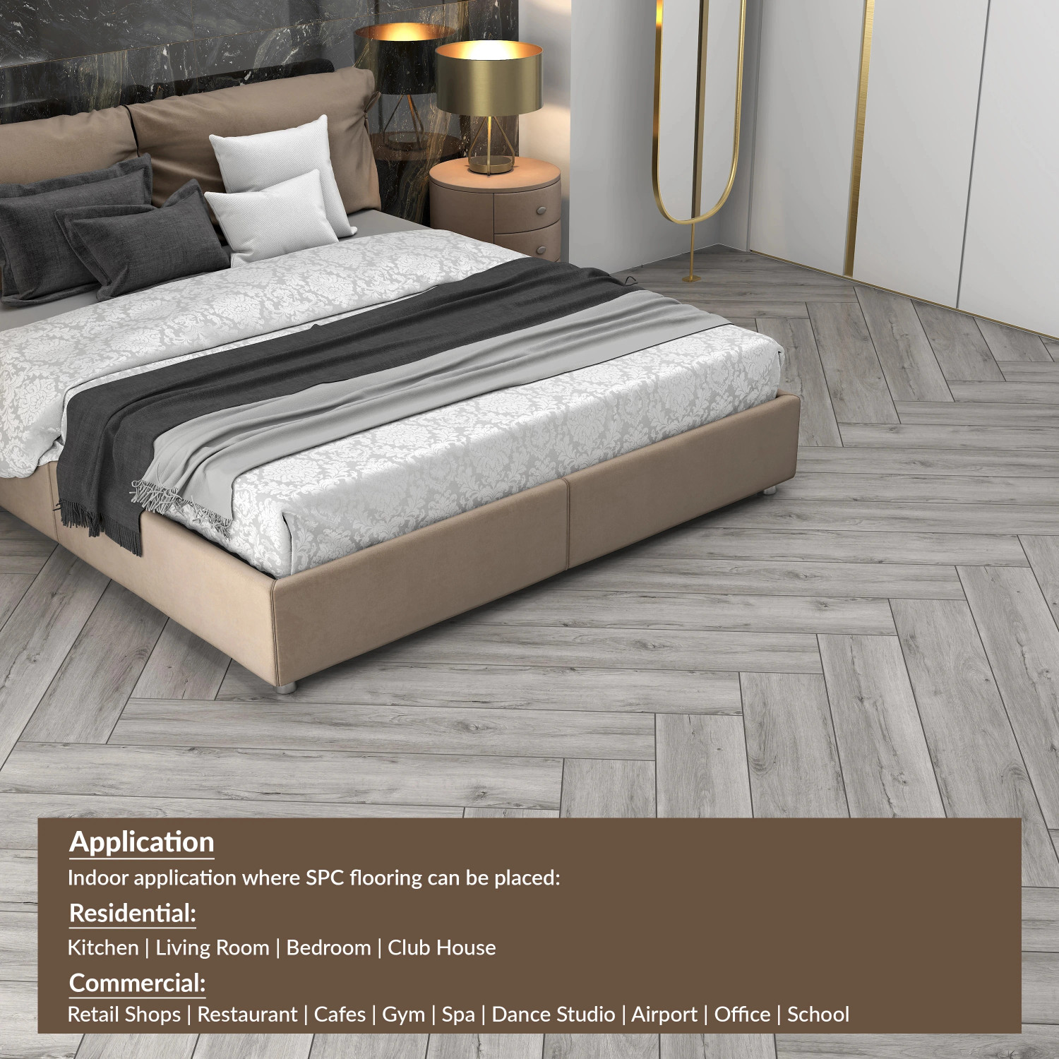 Image of Plantex 60 Square Ft /20 Tiles-SPC Tiles for Floor /Click N Lock Wooden Flooring for Home Matt Textured