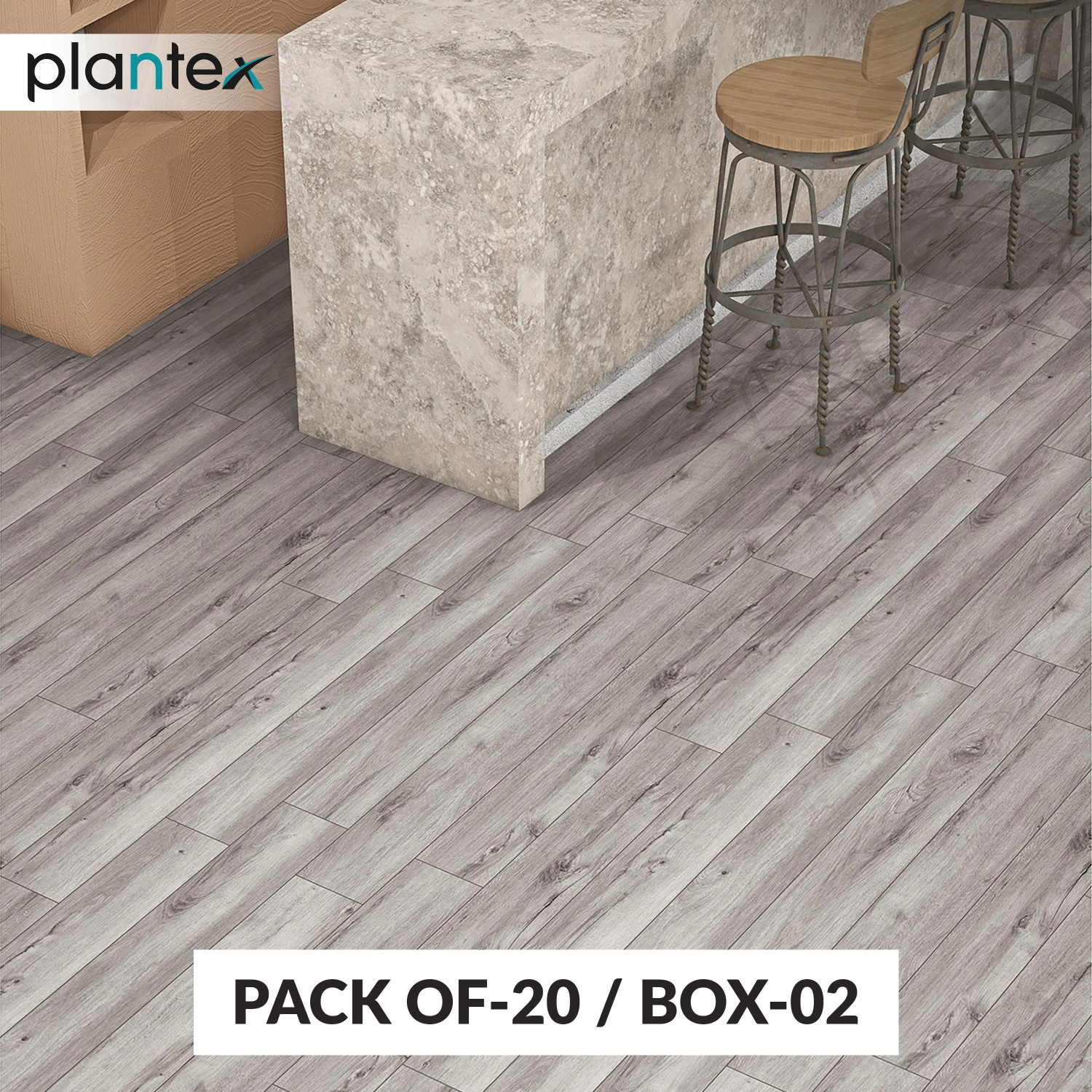 Image of Plantex 60 Square Ft /20 Tiles-SPC Tiles for Floor /Click N Lock Wooden Flooring for Home Matt Textured