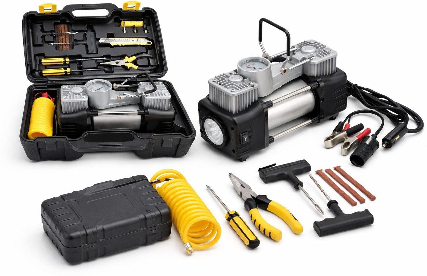 Image of Onshoppy Heavy Duty 12V Compressor & Puncture Kit 150 psi Tyre Air Pump for Car & Bike