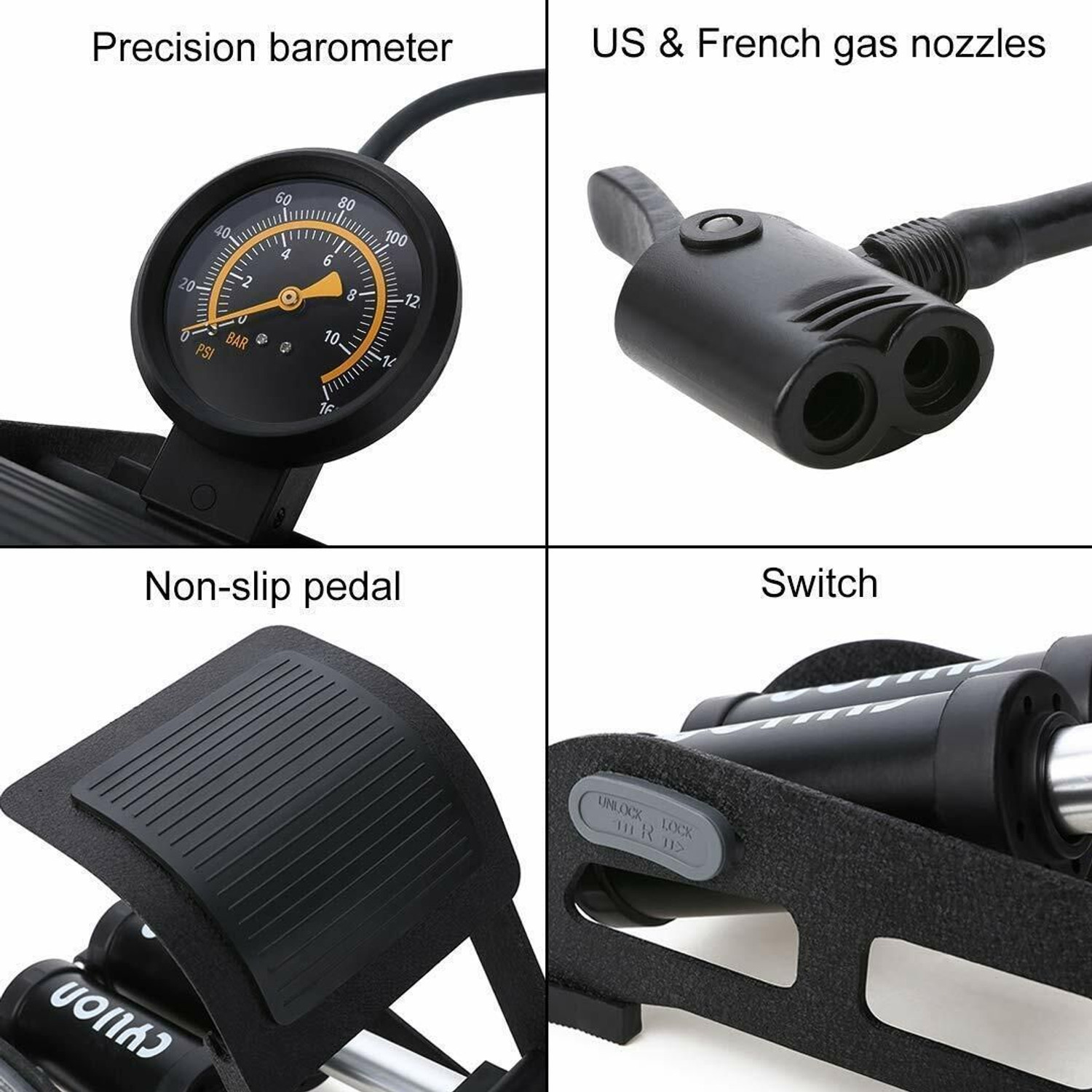 Image of lukhi 297 psi Tyre Air Pump for Car & Bike (Double Foot)