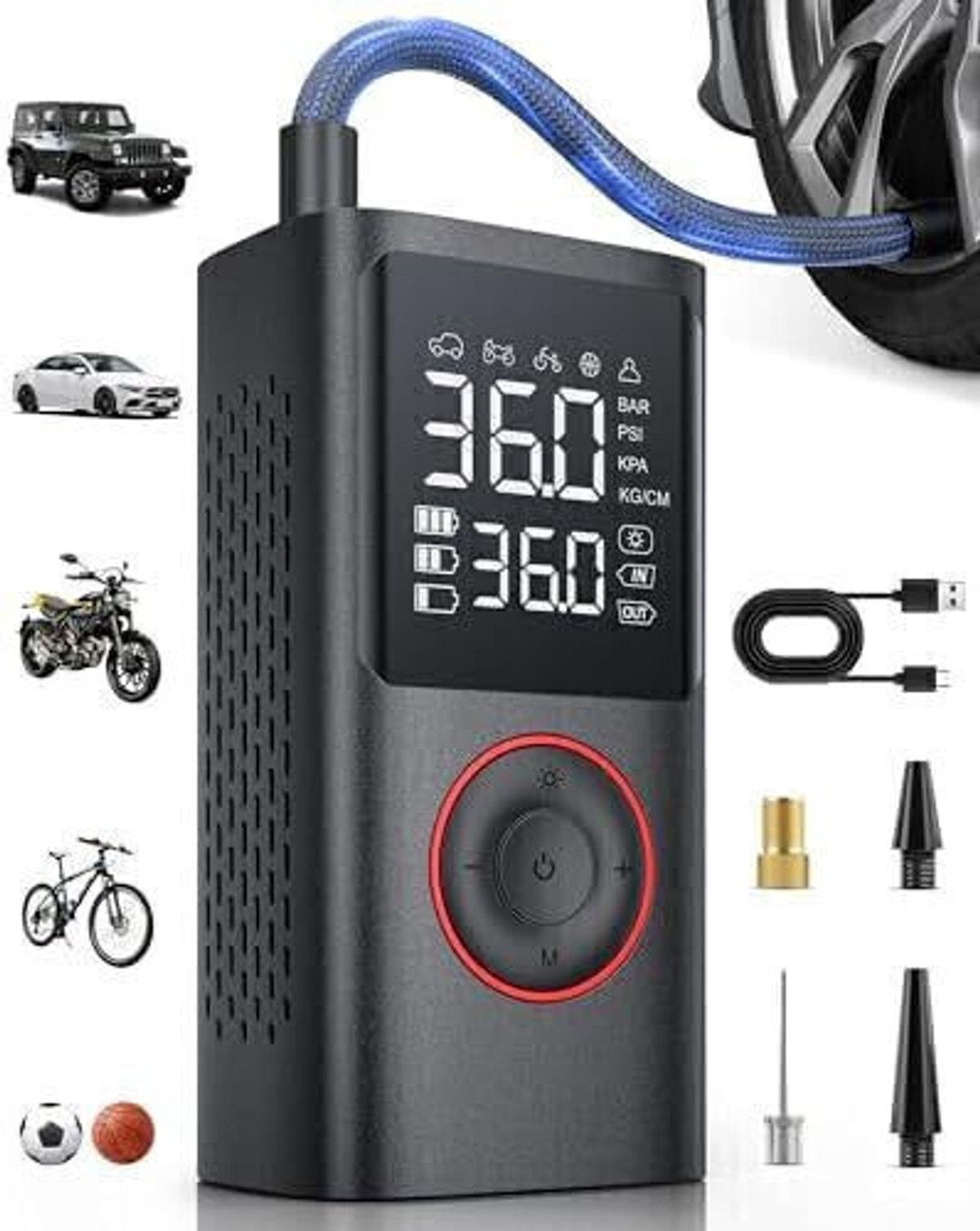 Image of Wengonvila 150 psi Tyre Air Pump for Car & Bike