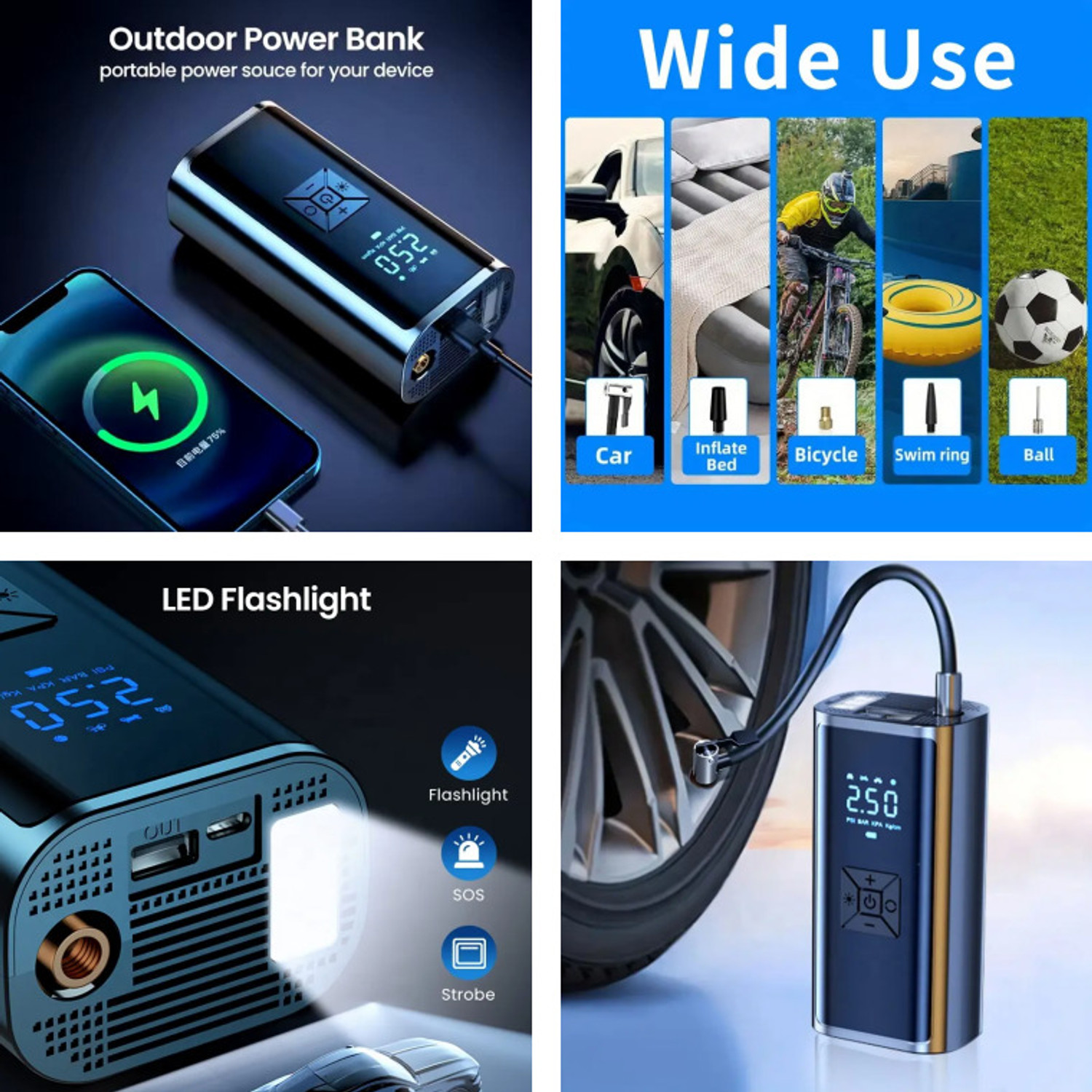 Image of JAXTER 150 psi Tyre Air Pump for Car & Bike