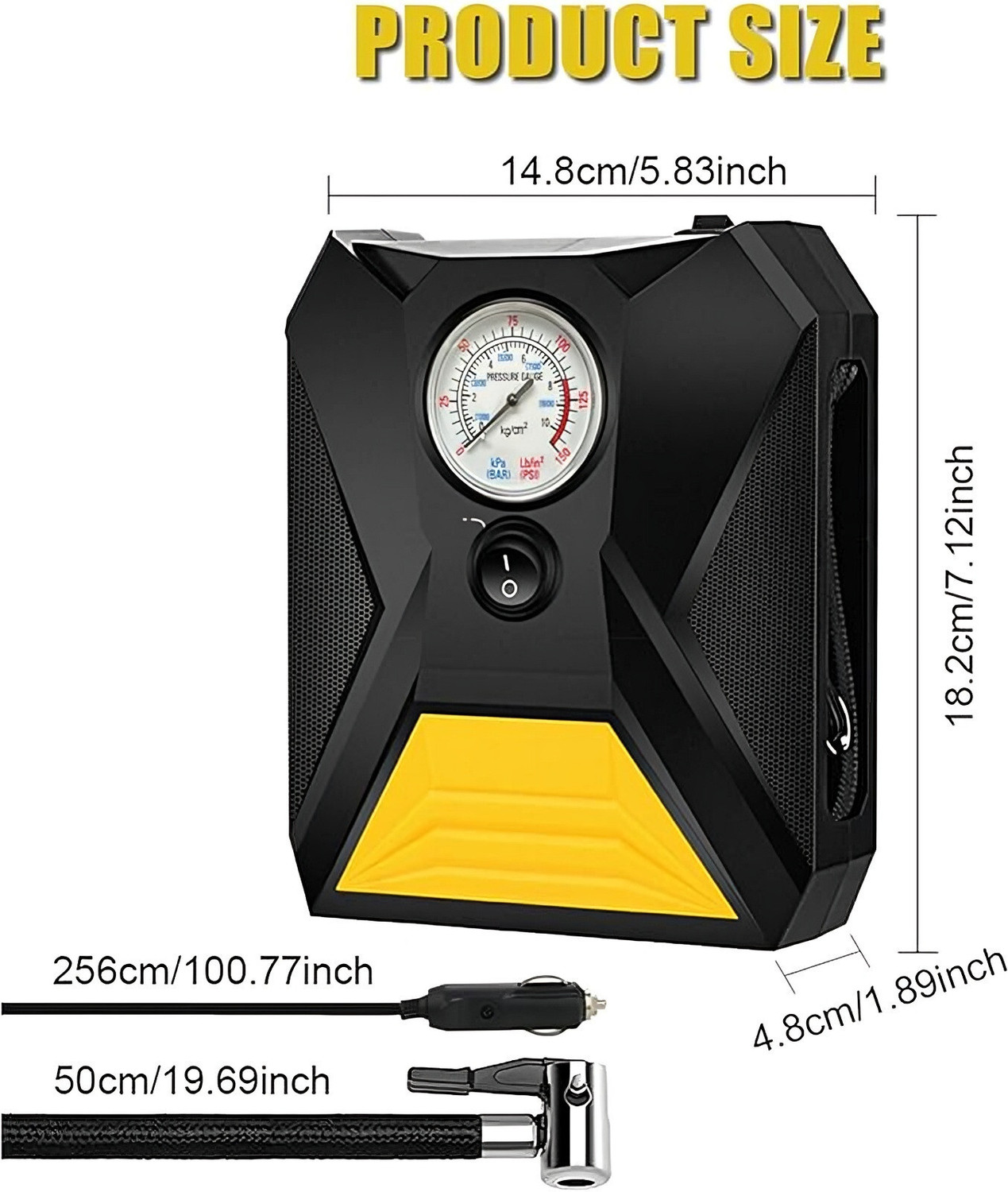Image of Drasert 150 psi Tyre Air Pump for Car & Bike