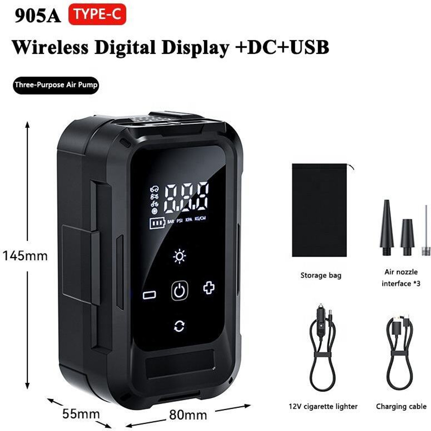Image of Crox CRX-DP-001 150 psi Tyre Air Pump for Car & Bike