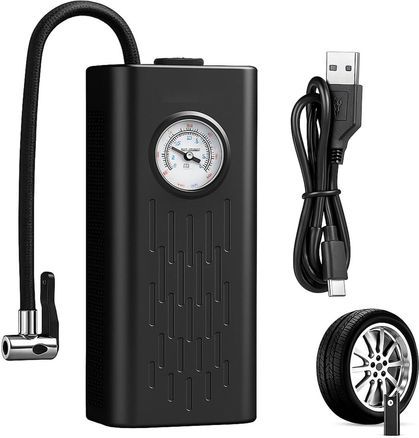 Image of Crox Portable Tire Inflator Pump 150 psi Tyre Air Pump for Car & Bike