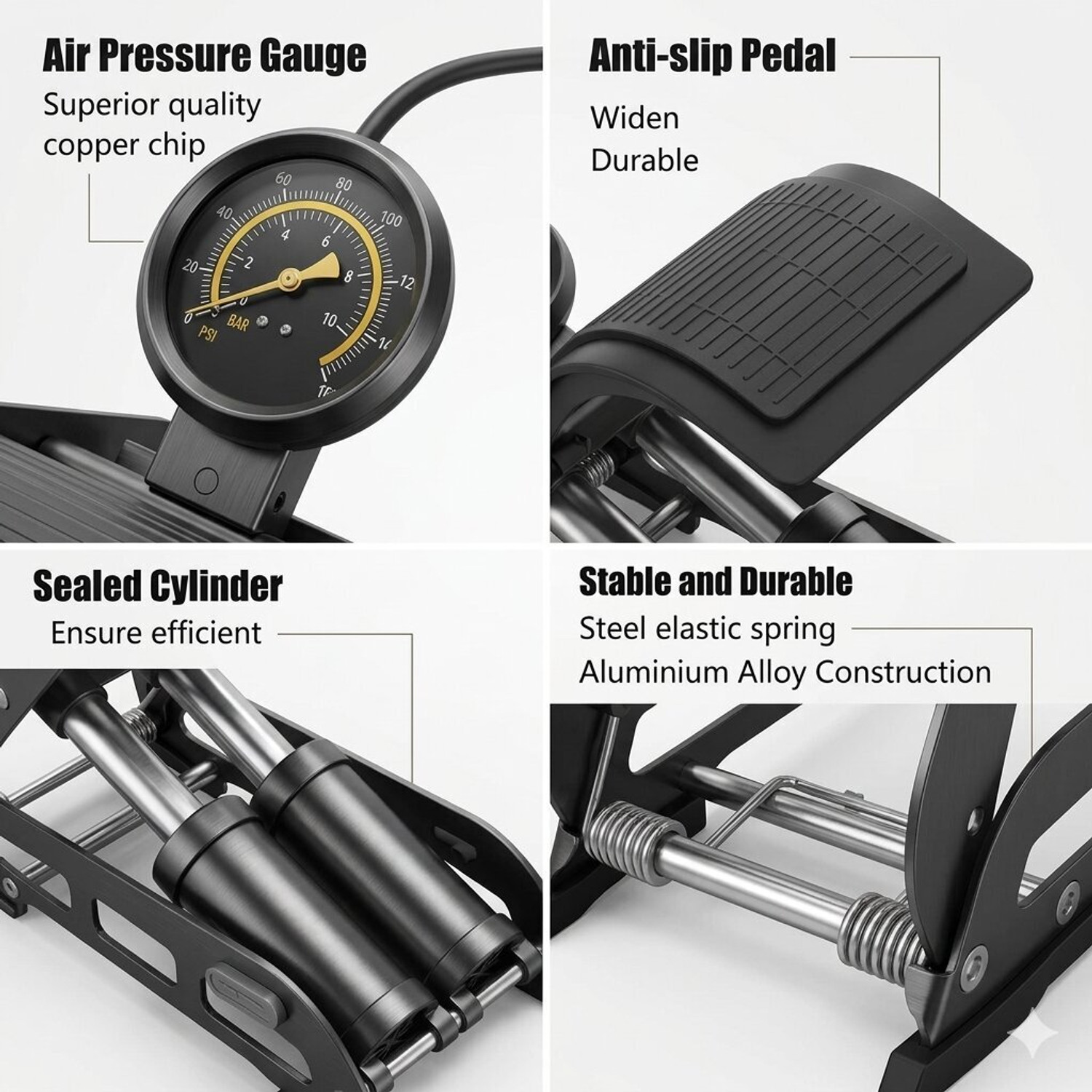 Image of RETLATE Dual Cylinder Heavyduty Air Pump 200 psi Tyre Air Pump for Car & Bike