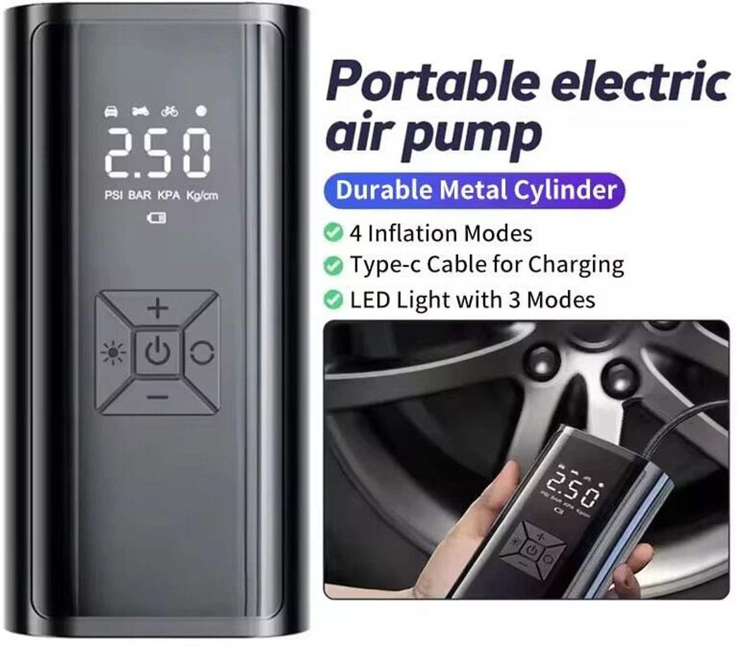 Image of JAXTER 150 psi Tyre Air Pump for Car & Bike
