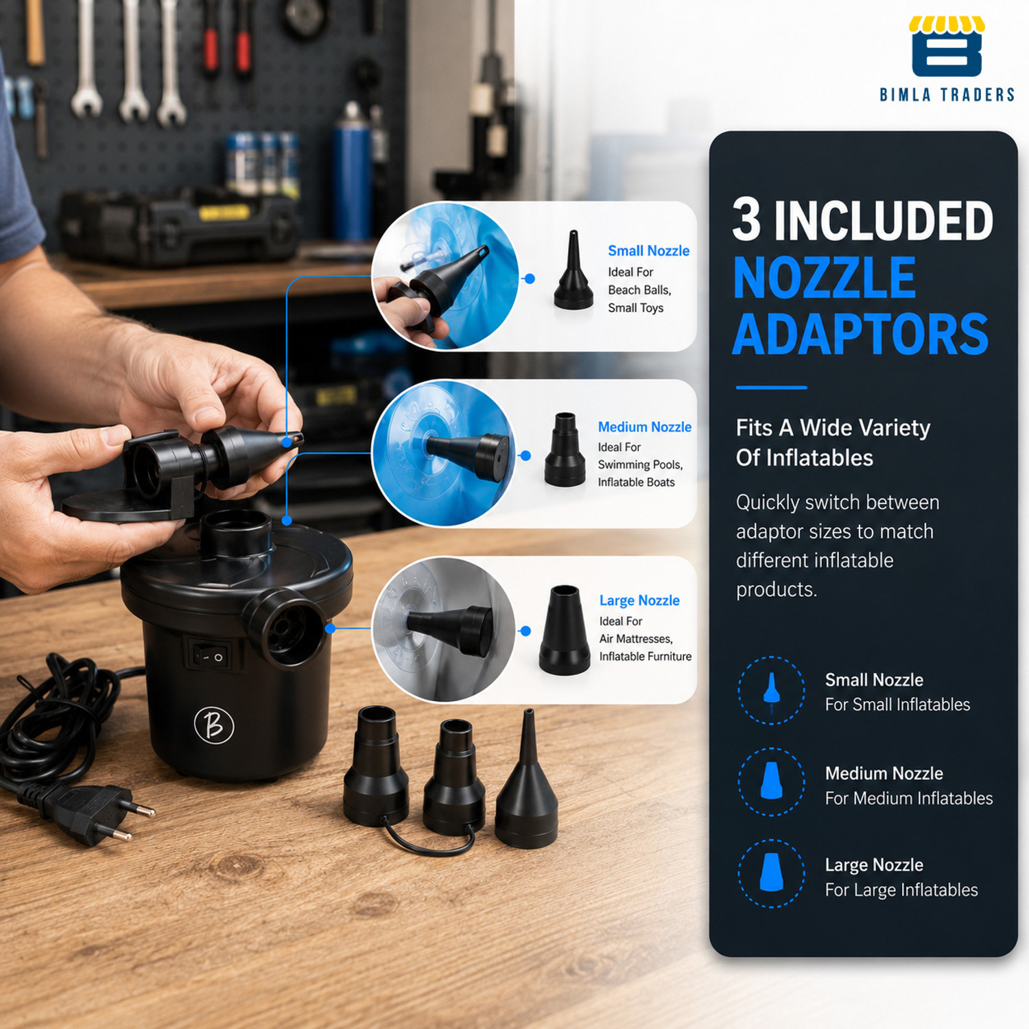 Image of Btag Portable Electric Air Pump for Car, Bike 150 psi Tyre Air Pump for Car & Bike