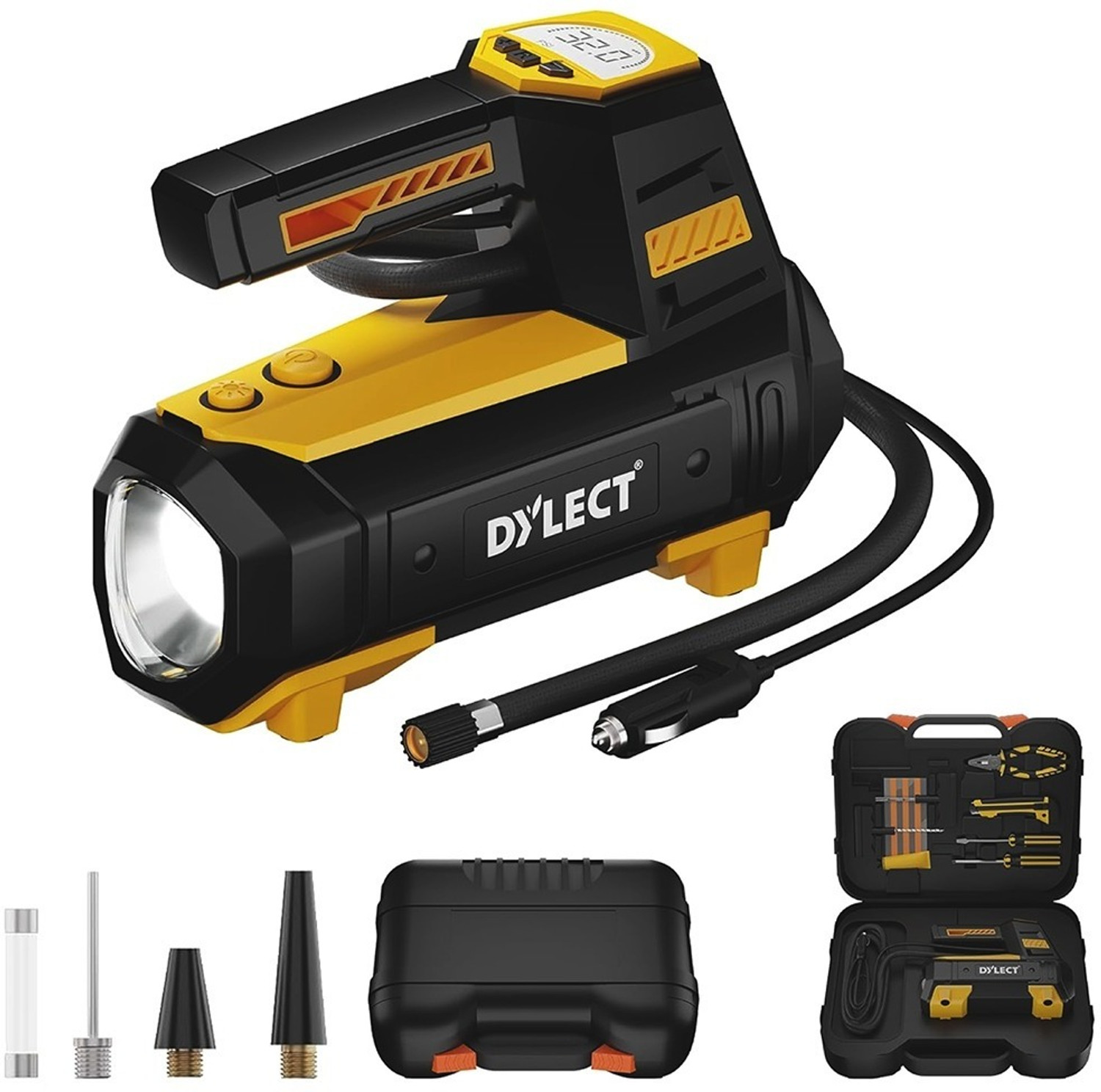 Image of Dylect DTDCTICYL 150 psi Tyre Air Pump for Car & Bike
