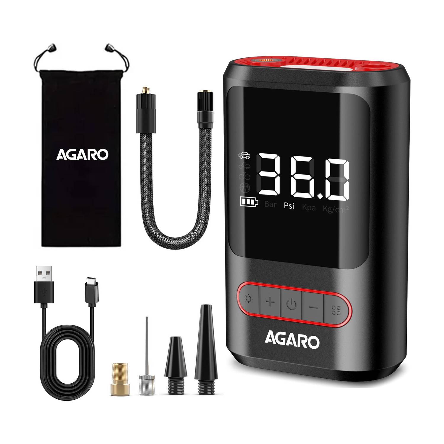 AGARO Galaxy Cordless 150 psi Tyre Air Pump for Car & Bike