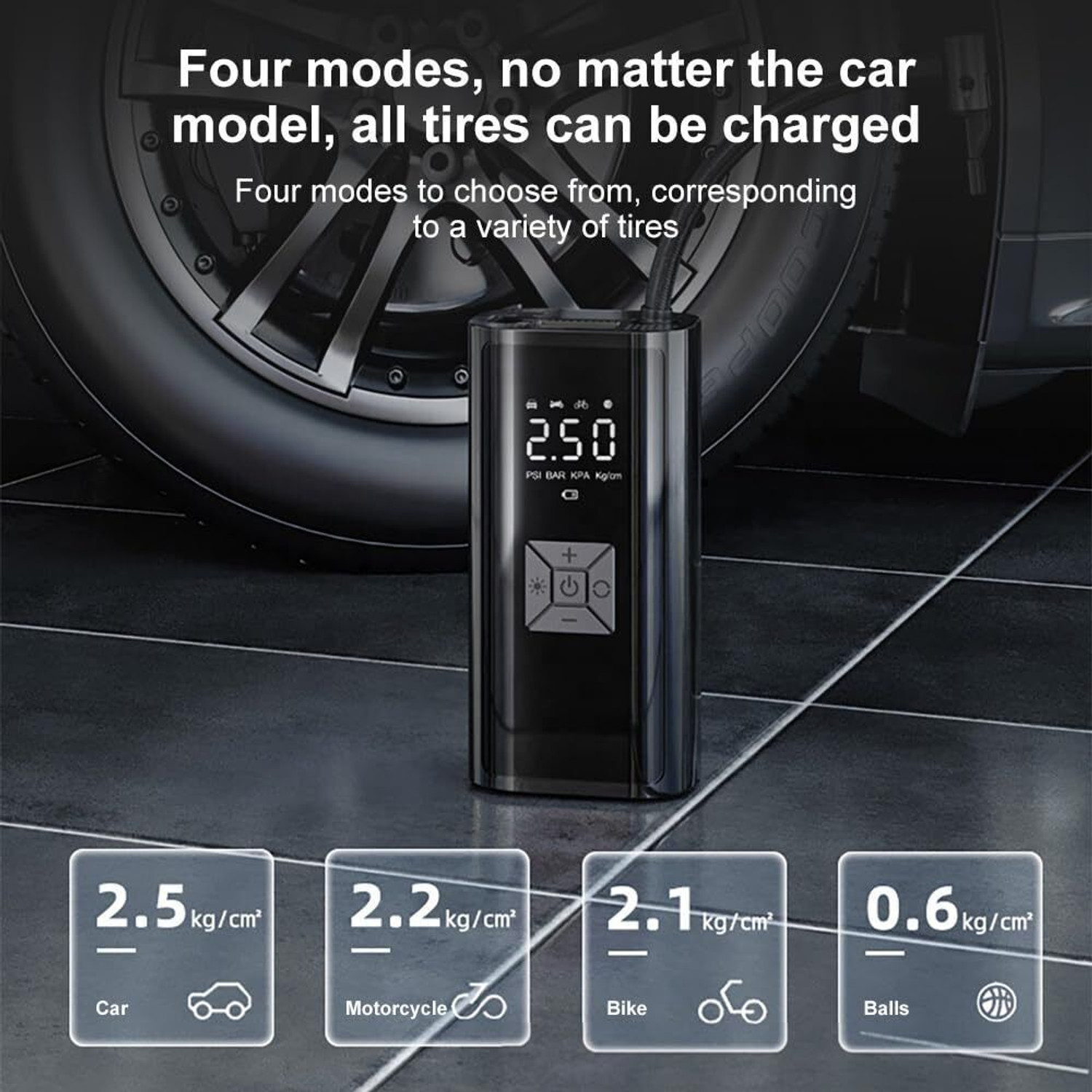 Image of YOURKARTS.COM EG216-Tyre inflator 150 psi Tyre Air Pump for Car & Bike