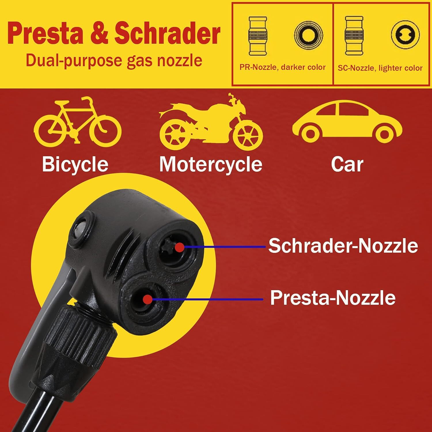 Image of LYROVO 160 PSI Double Cylinder Foot Pump 160 psi Tyre Air Pump for Car & Bike