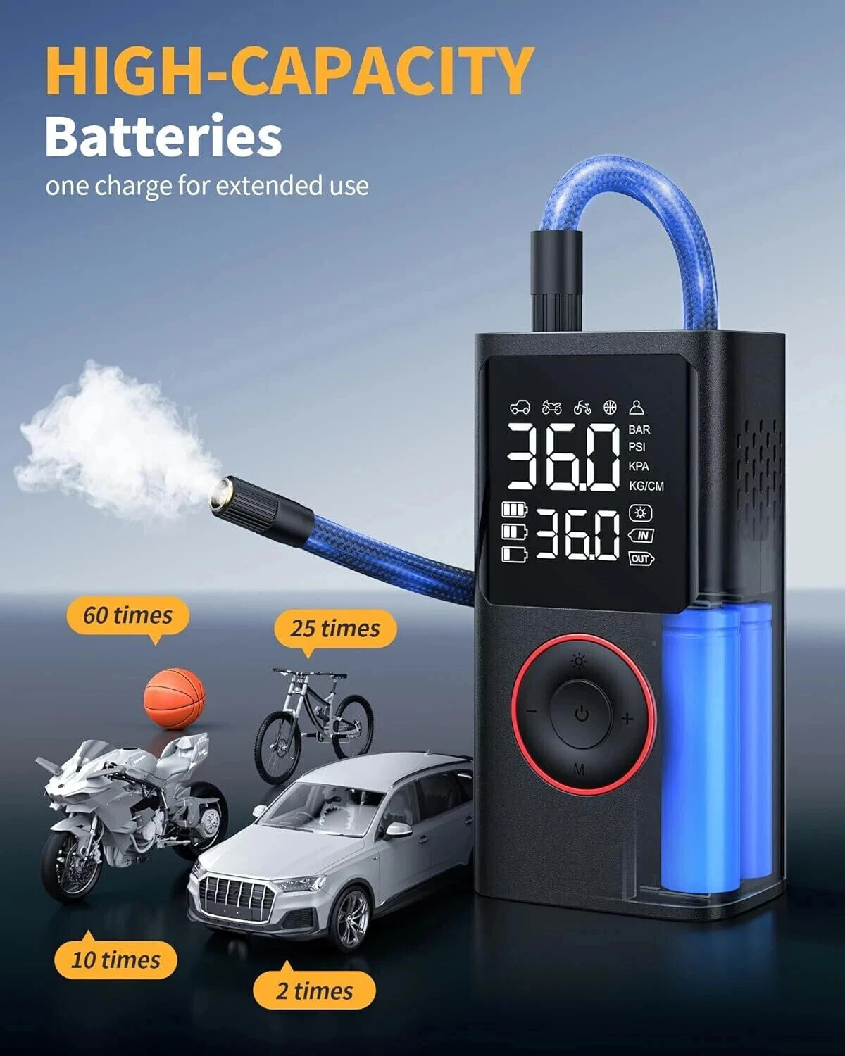 Image of Wengonvila 150 psi Tyre Air Pump for Car & Bike