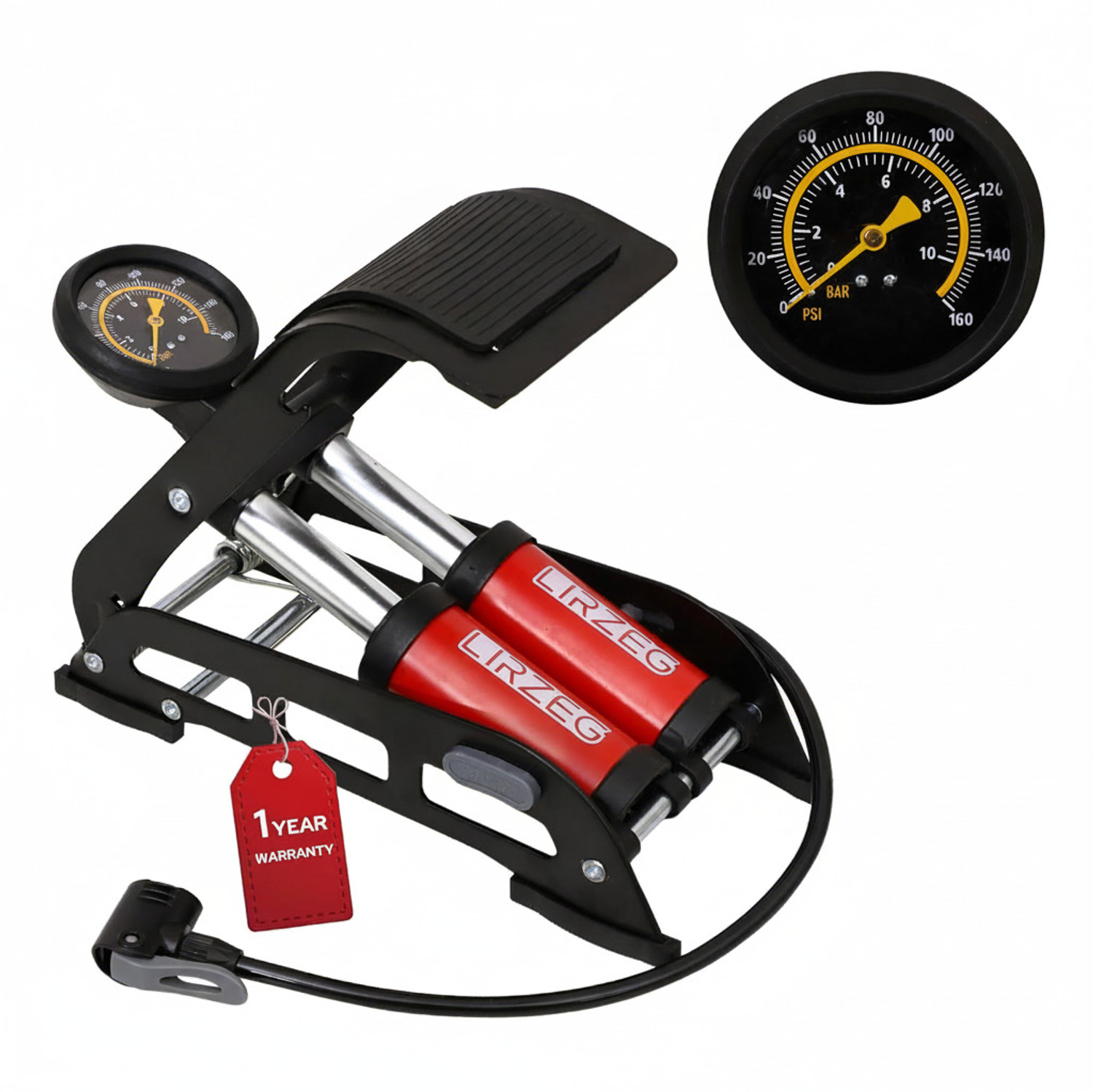 Image of LIRZEG Foot Pump For Car And Bike And Cycle 170 psi Tyre Air Pump for Car & Bike