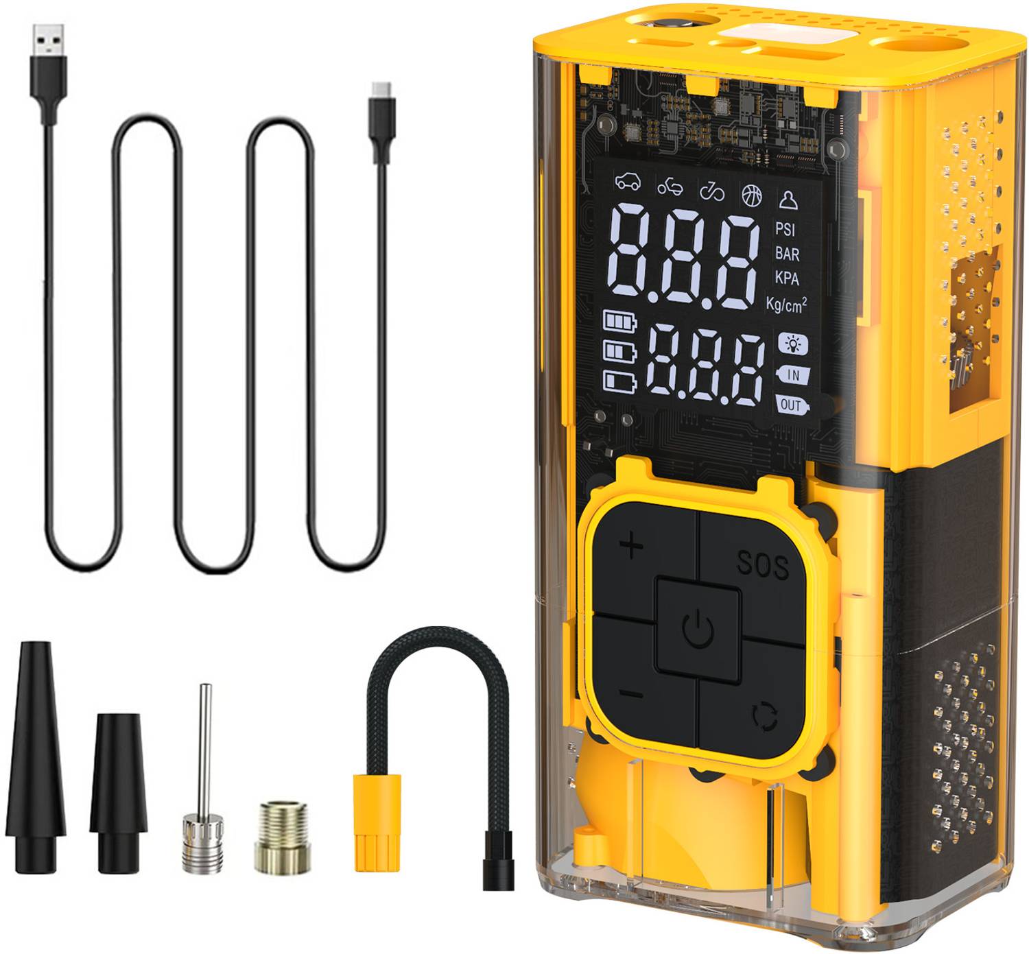 Portronics Vayu 3T Rechargeable Tyre Inflator 150 psi Tyre Air Pu... more