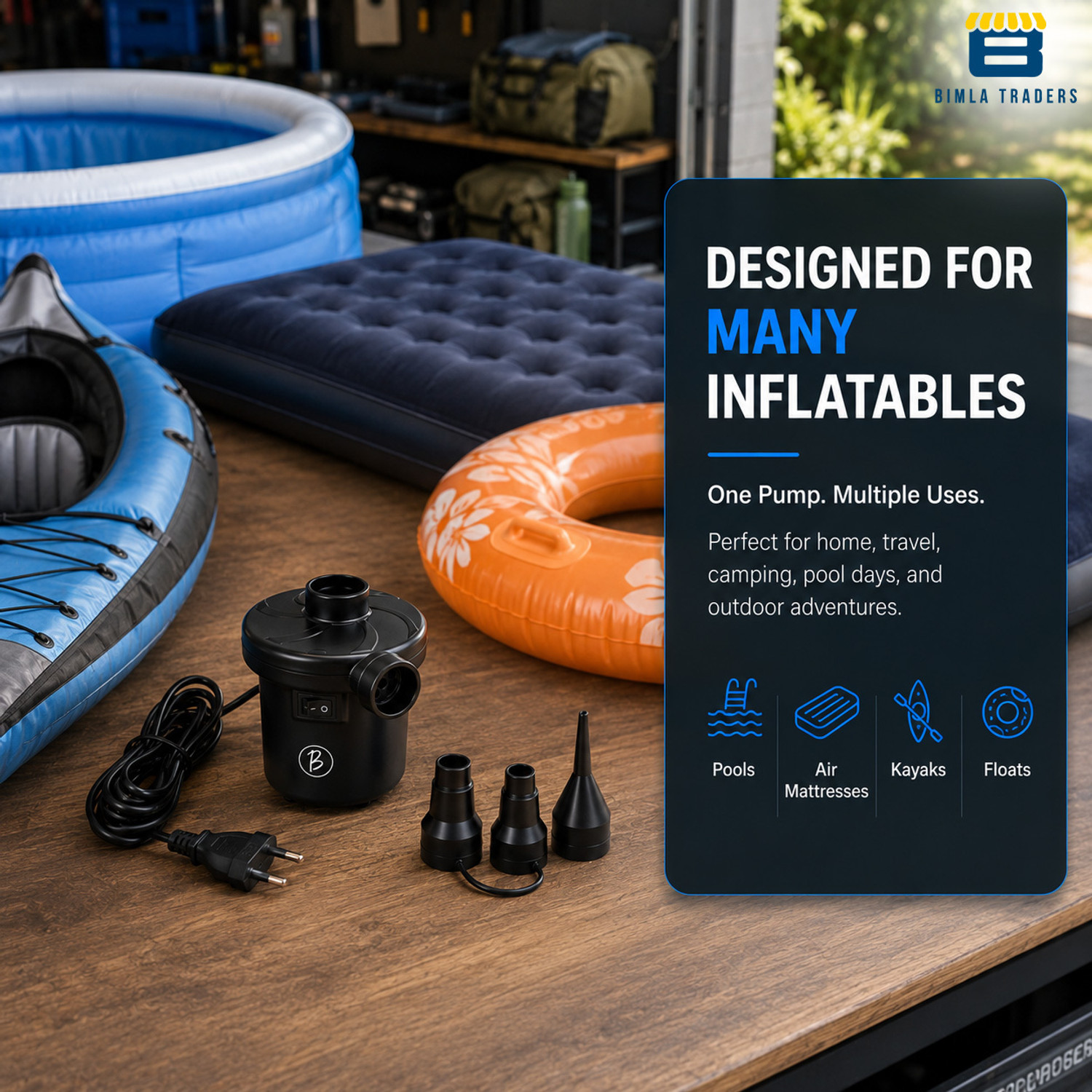 Image of Btag Portable Electric Air Pump for Car, Bike 150 psi Tyre Air Pump for Car & Bike