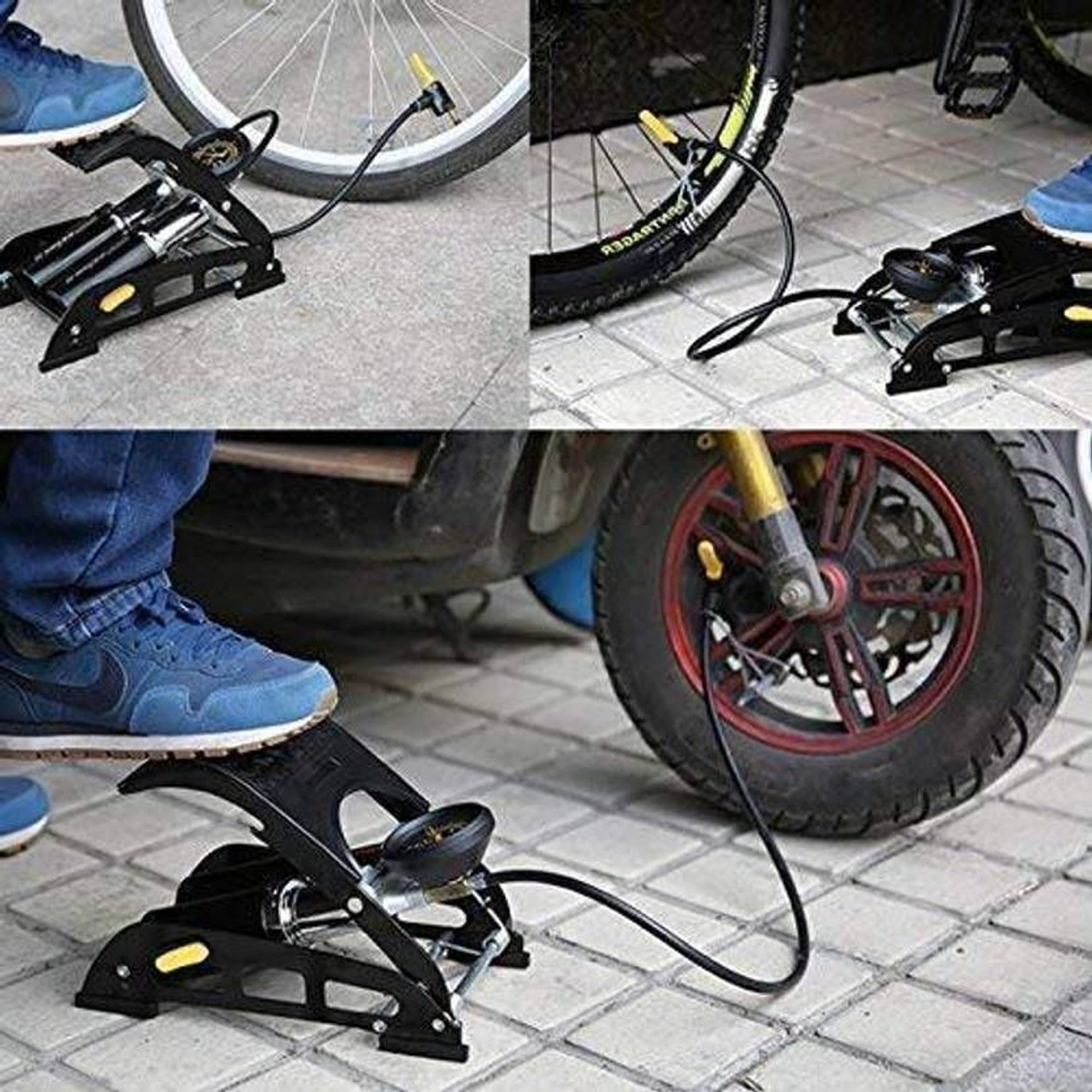 Image of Hogue Double Cylinder-TyrePump190 190 psi Tyre Air Pump for Car & Bike