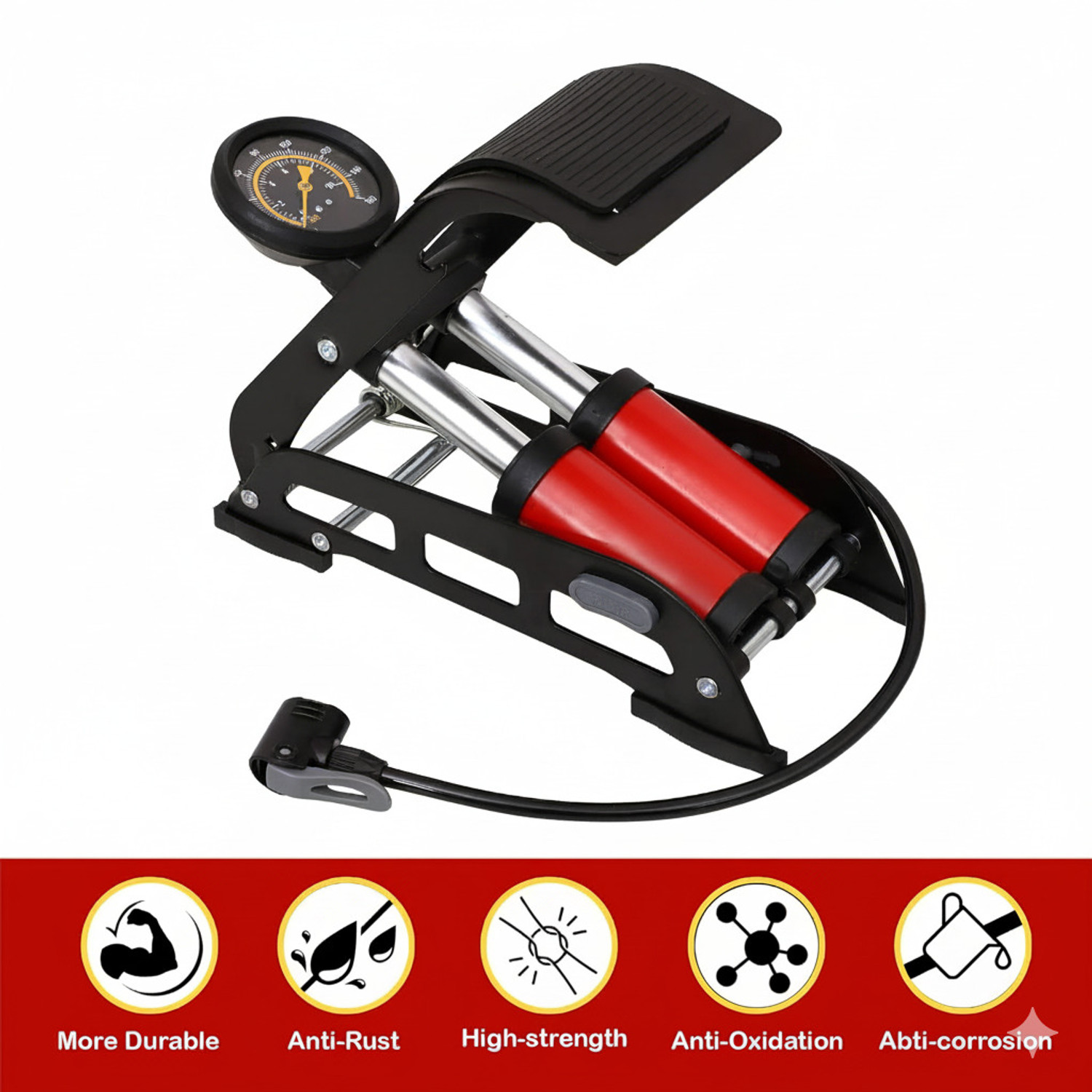Image of LIRZEG Foot Pump For Car And Bike And Cycle 170 psi Tyre Air Pump for Car & Bike