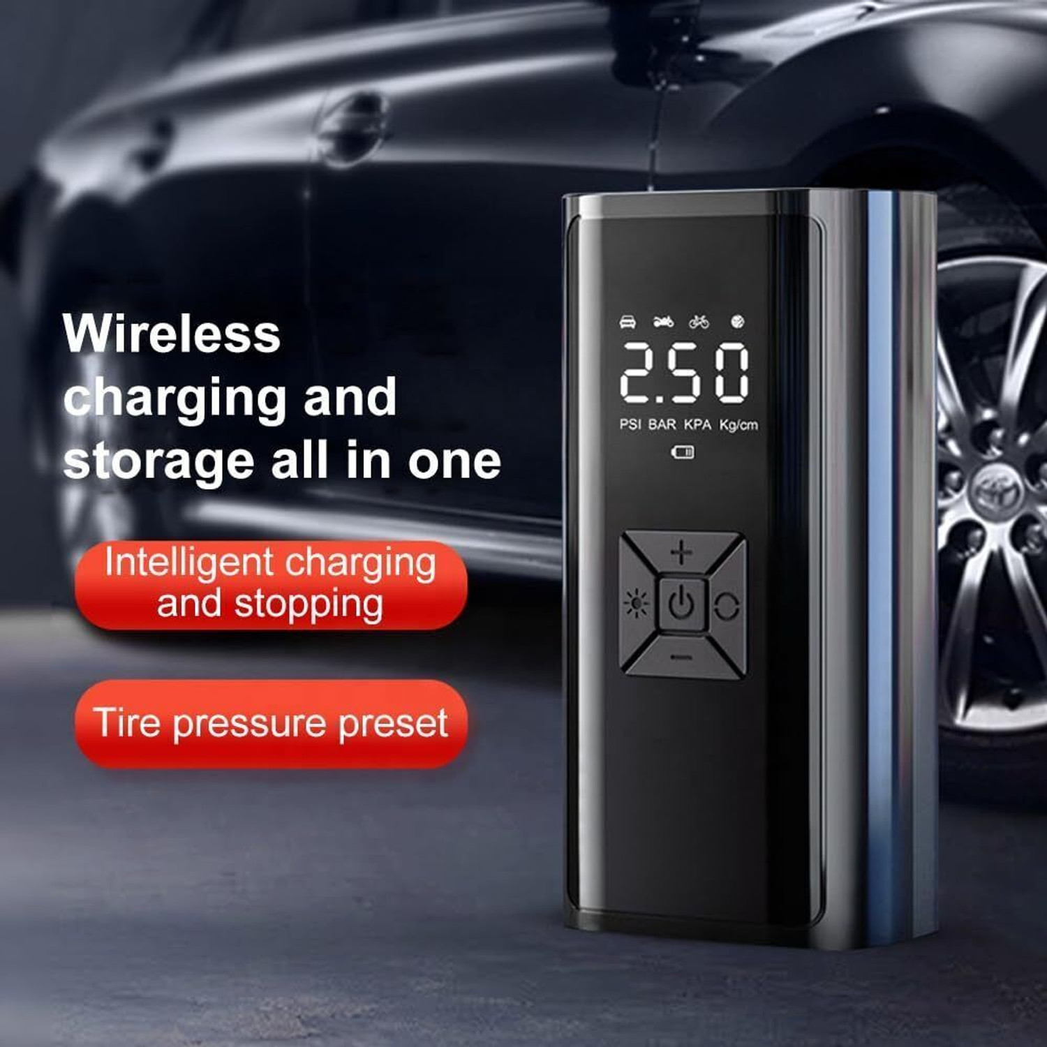Image of YOURKARTS.COM EG216-Tyre inflator 150 psi Tyre Air Pump for Car & Bike