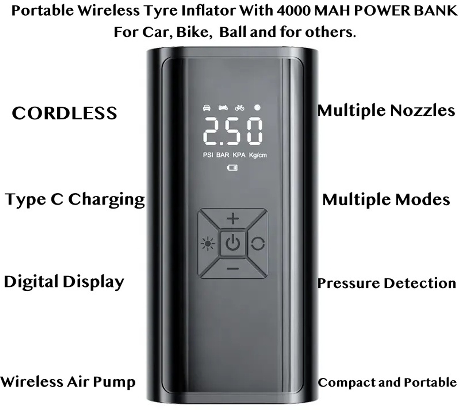 Image of JAXTER 150 psi Tyre Air Pump for Car & Bike