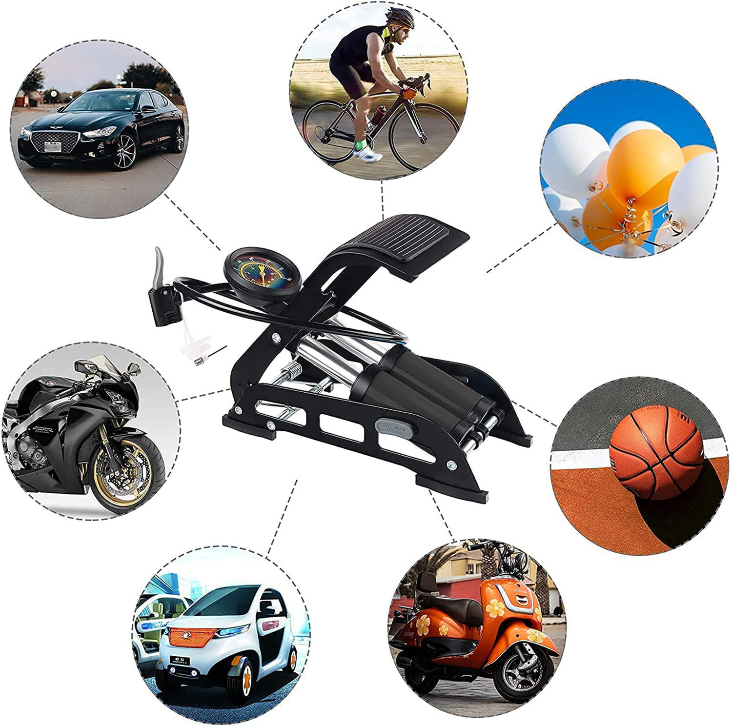 Image of LIRZEG KTX-AP5 160 psi Tyre Air Pump for Car & Bike