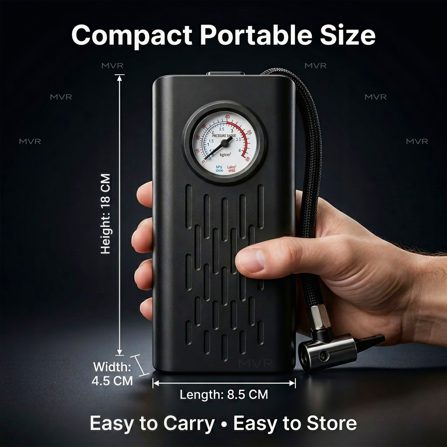 Image of MVR ENTERPRISE Electric Air Compressor Tyre Inflator 150 psi Tyre Air Pump for Car & Bike
