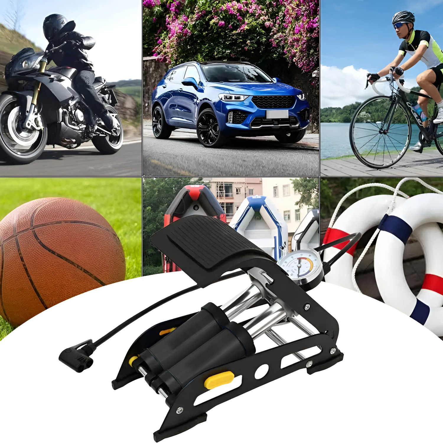 Image of LIRZEG KTX-AP5 160 psi Tyre Air Pump for Car & Bike
