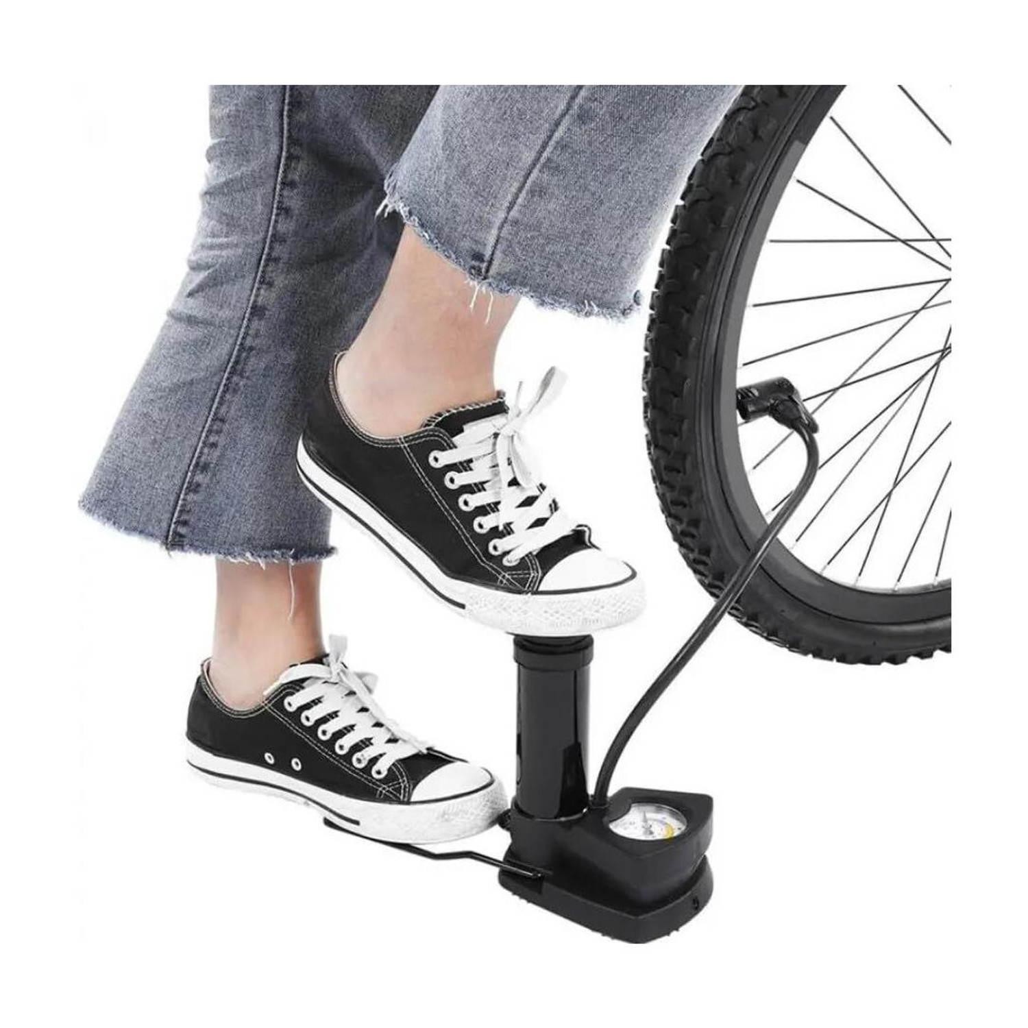 khodika Portable Foot Pump with Double Valve Car Pump