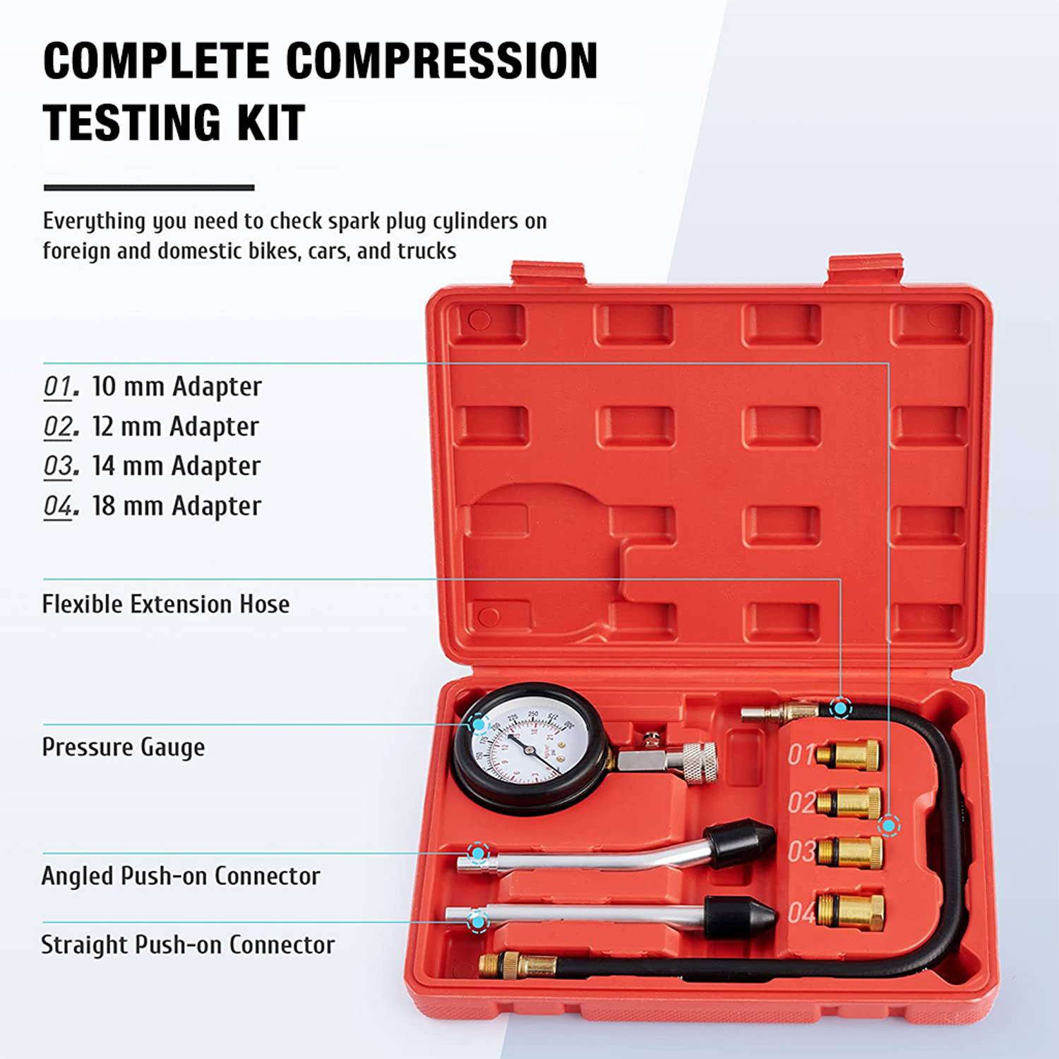HASTHIP Smart Tyre Pressure Gauge 8PCS Kit - Image 2