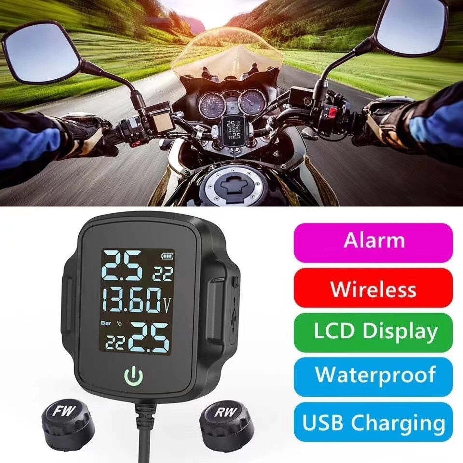 Image of AutoPowerz Smart Tyre Pressure Gauge Tyre Pressure Monitoring System(TPMS)