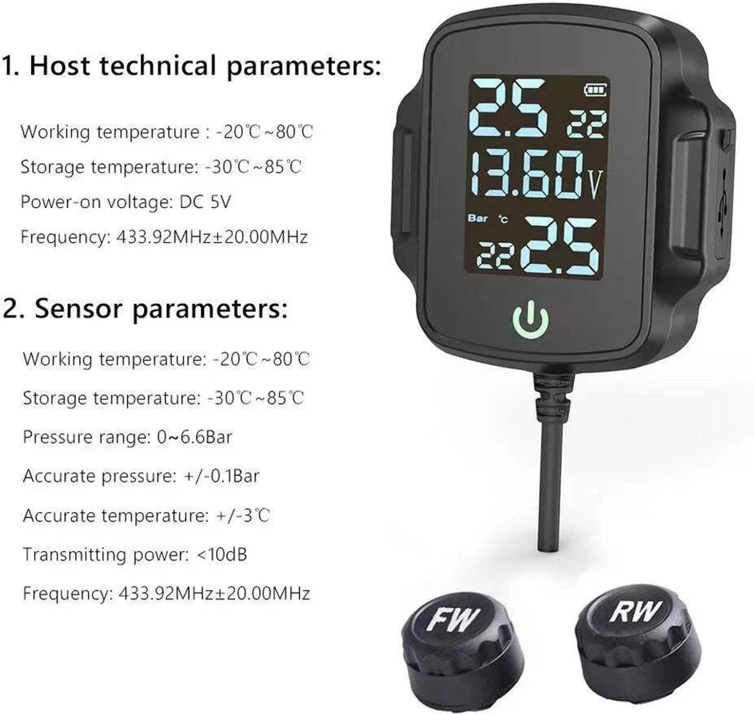 Image of AutoPowerz Smart Tyre Pressure Gauge Tyre Pressure Monitoring System(TPMS)