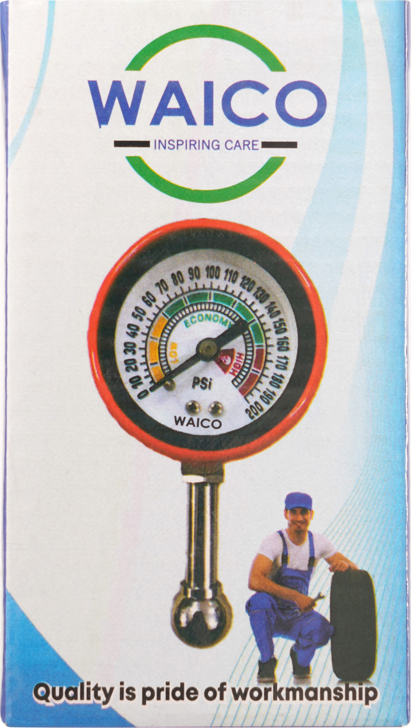 Image of WAICO Analog Tire Pressure Gauge | Air Checking Meter for Car & Bike Tyre