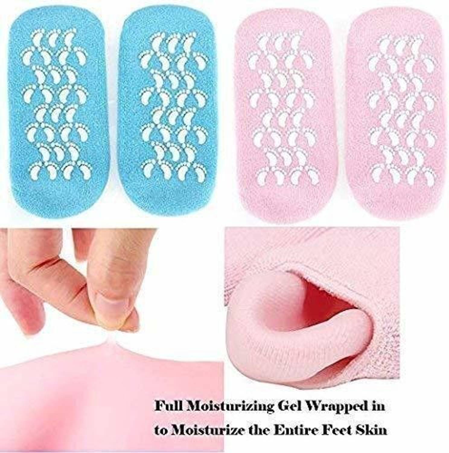 BKKTRADERS Moisturizing Socks Spa Gel Vitamin E And Oil Infuse For Repair Dry Cracked Skins