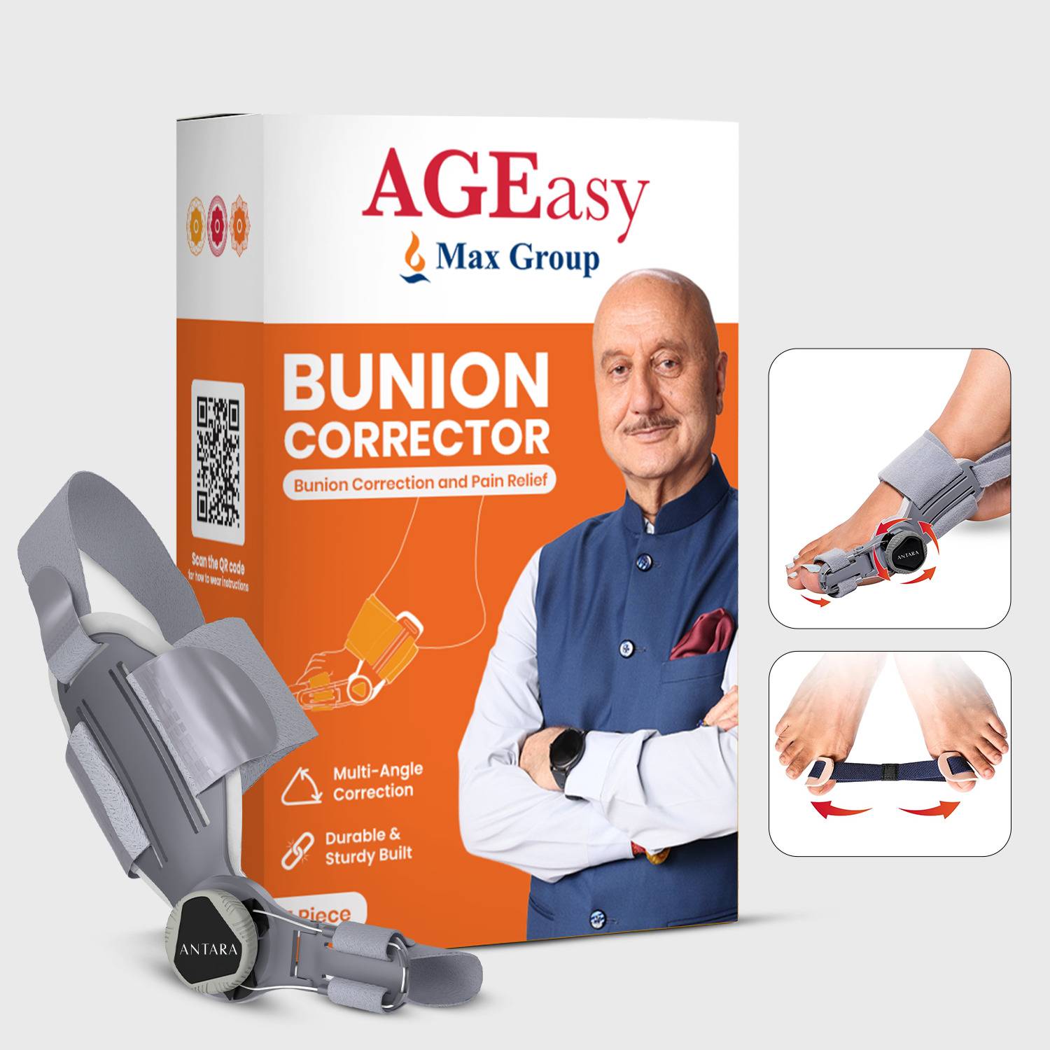 AGEasy Orthopedic Toe Straightener, Adjustable Bunion Corrector - Image 1