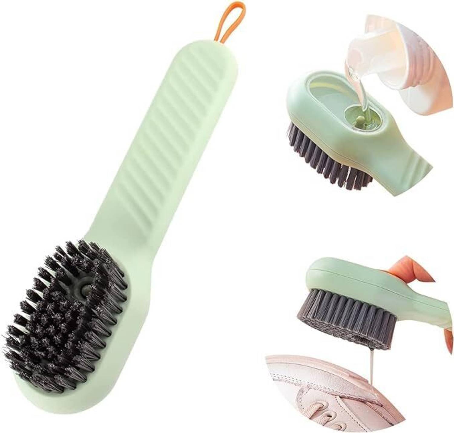 AATTMGYA Multifunctional Refillable Liquid Shoe Cleaning Shoe Laundry Scrub brush Plastic with Holder