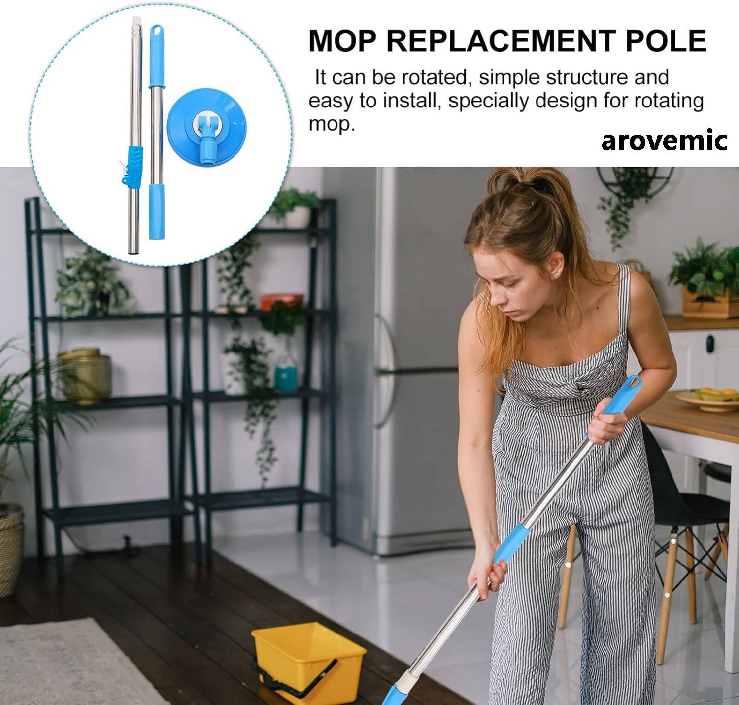 arovemic Premium Cleaning Mop Stick Rod Set - Image 5