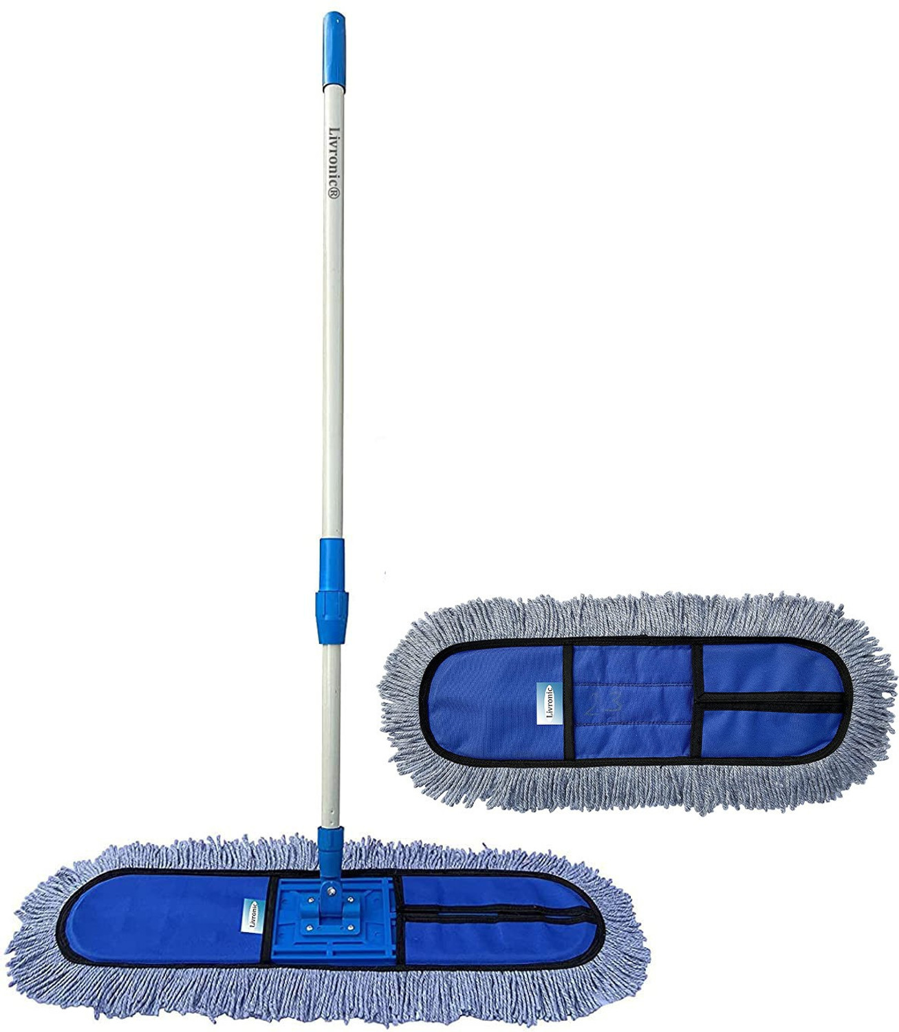 Image of Livronic Wet and Dry mop for floor cleaning 18 Inch Head with 4 Feet Long Handle