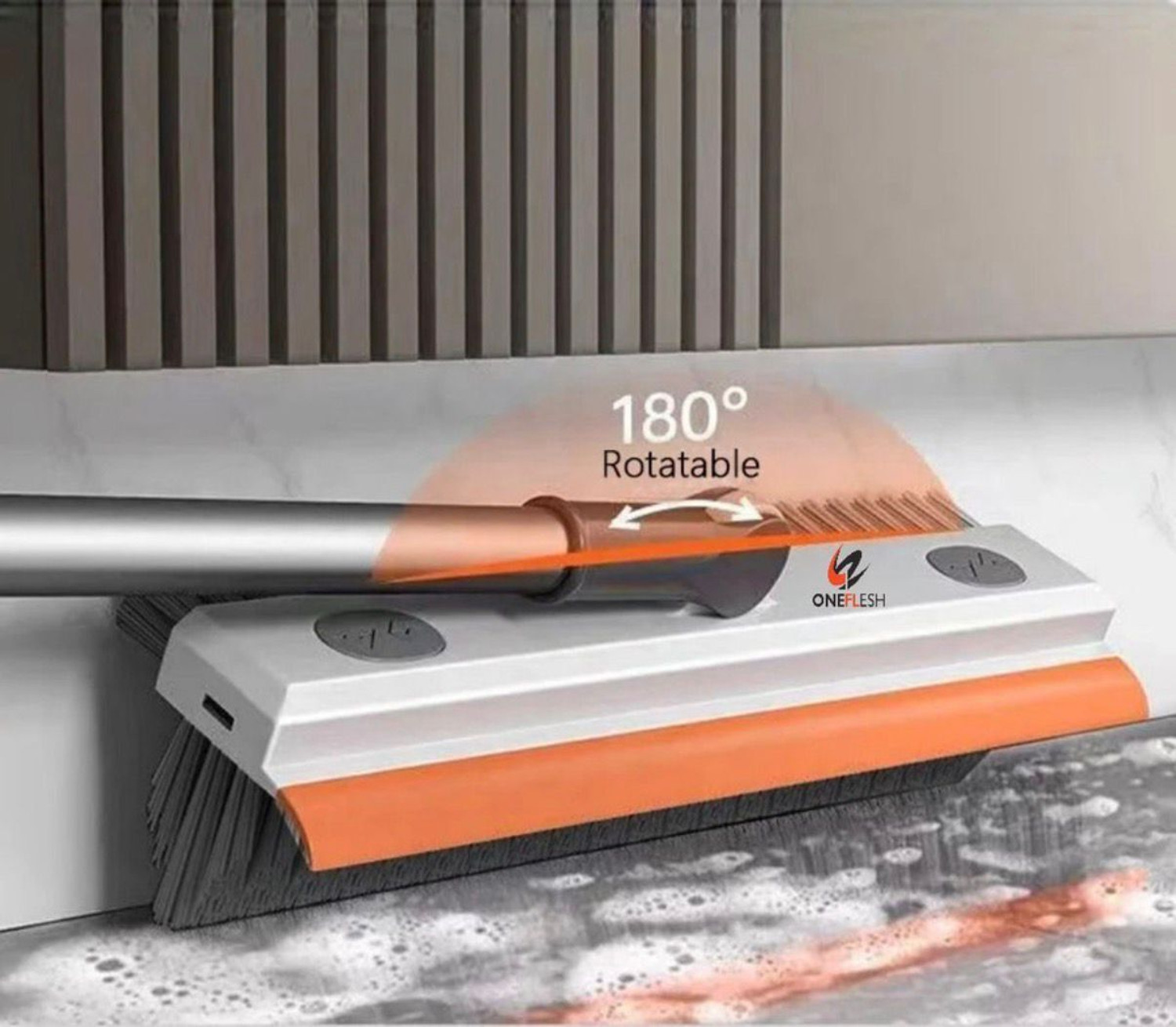 Image of EstoreV 3-in-1 Tile Cleaning Brush with Long Handle