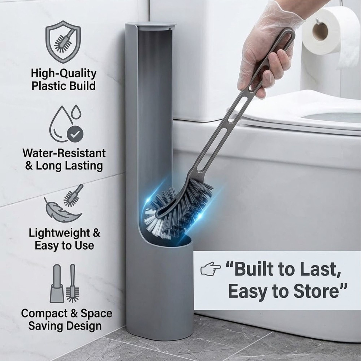 Image of HomeEasee Double Hockey Toilet Cleaning Brush for Indian and Western Toilets, Pack of 2