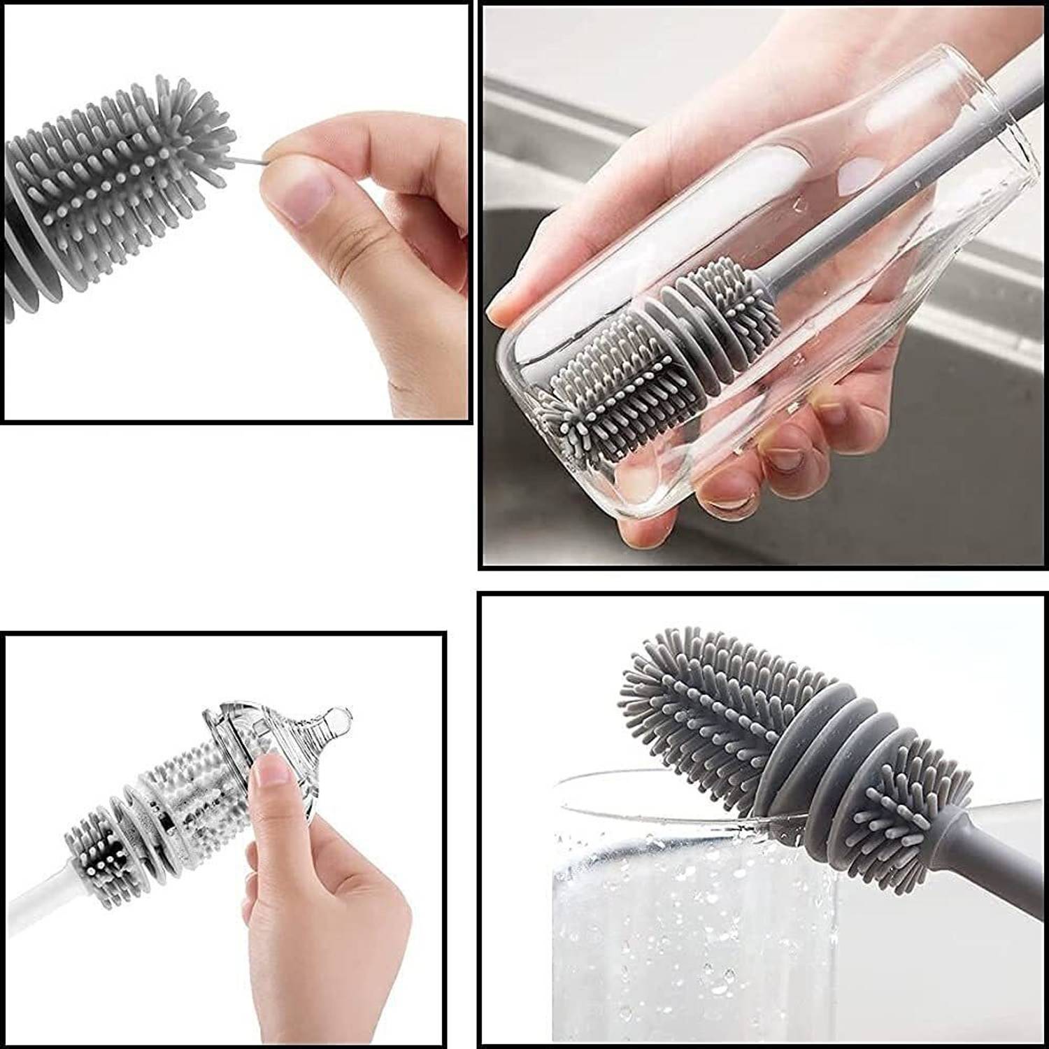 ARTI CORPORATION Silicone Bottle Cleaning Brush with Long Handle brush
