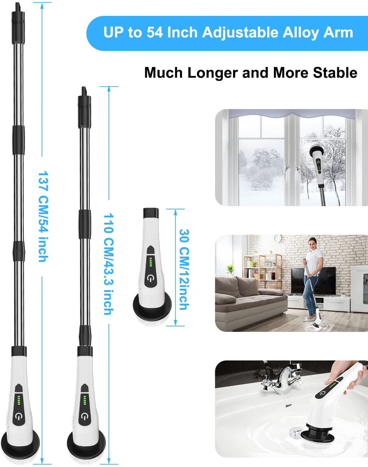 Image of ONERIOUS 9 in 1 Electric Spin Scrubber Cleaning Brush for Home & All Floor,400RPM 9 Head