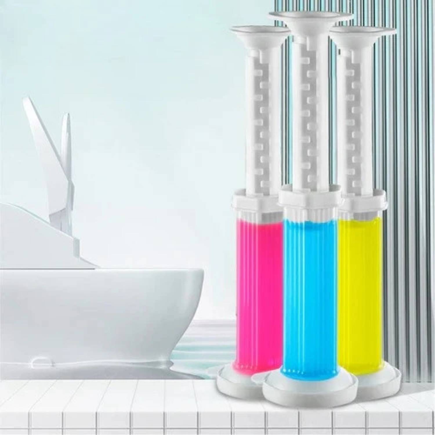 9Up Multi Fragrance Flower Stamp Toilet Gel Cleaner & Click Dispenser(Pack of 3) Floral Gel Toilet Cleaner