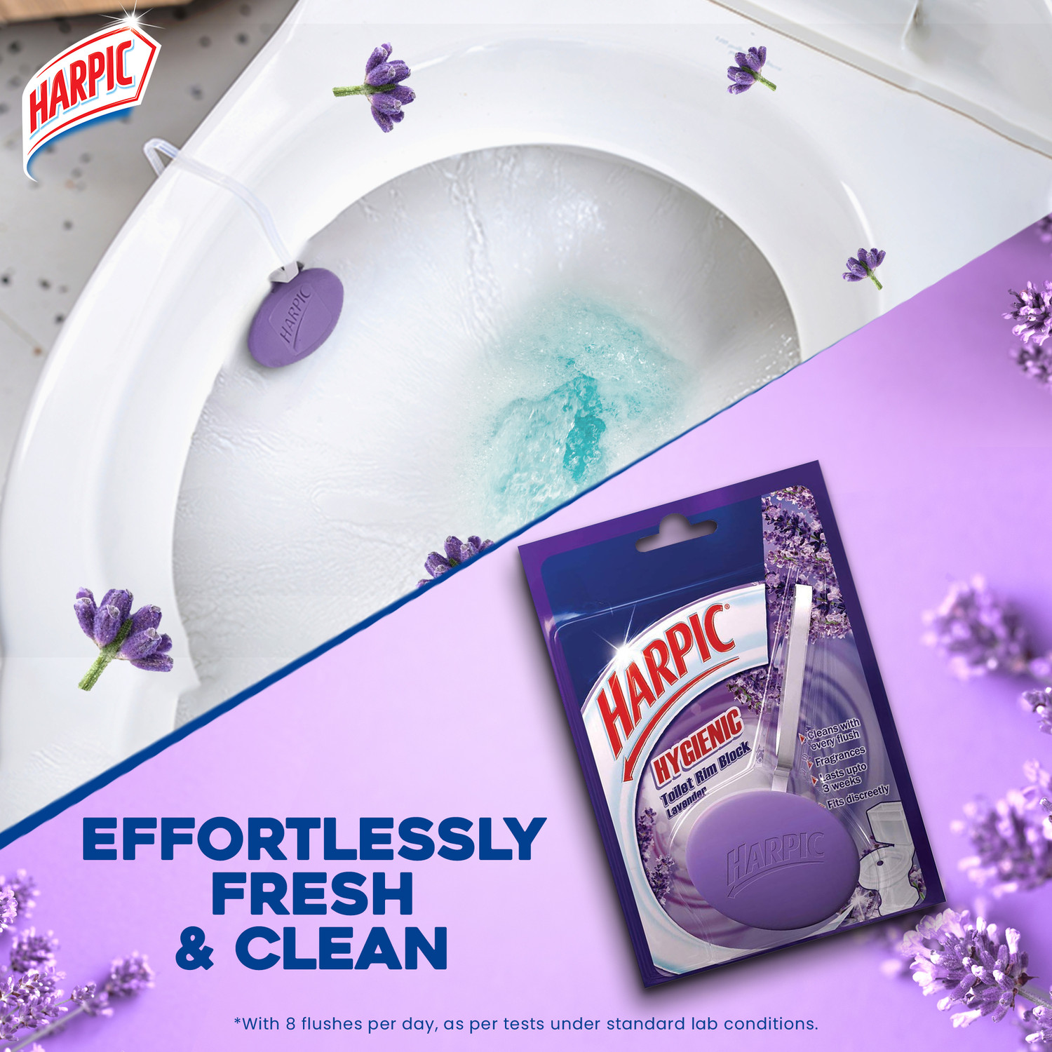 Image of Harpic Hygienic Lavender Rim Block