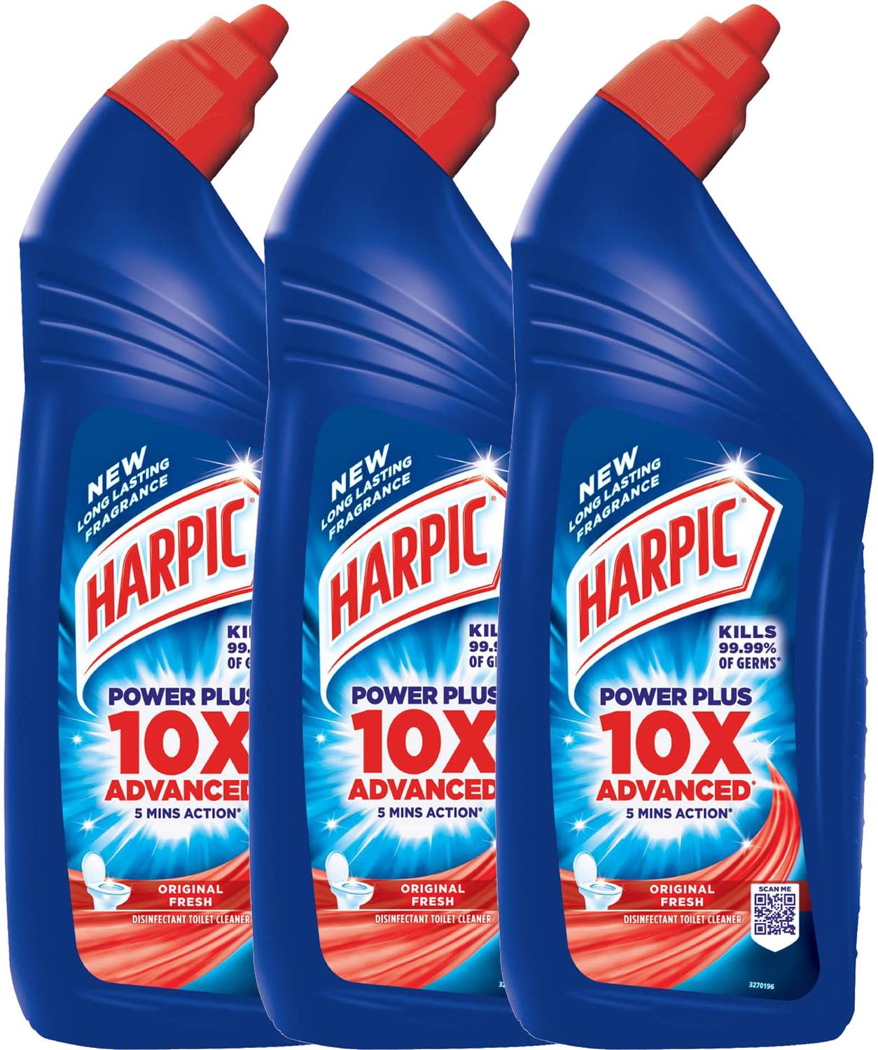 Harpic Power Plus 1 Original Liquid Toilet Cleaner (3 x 1 L)