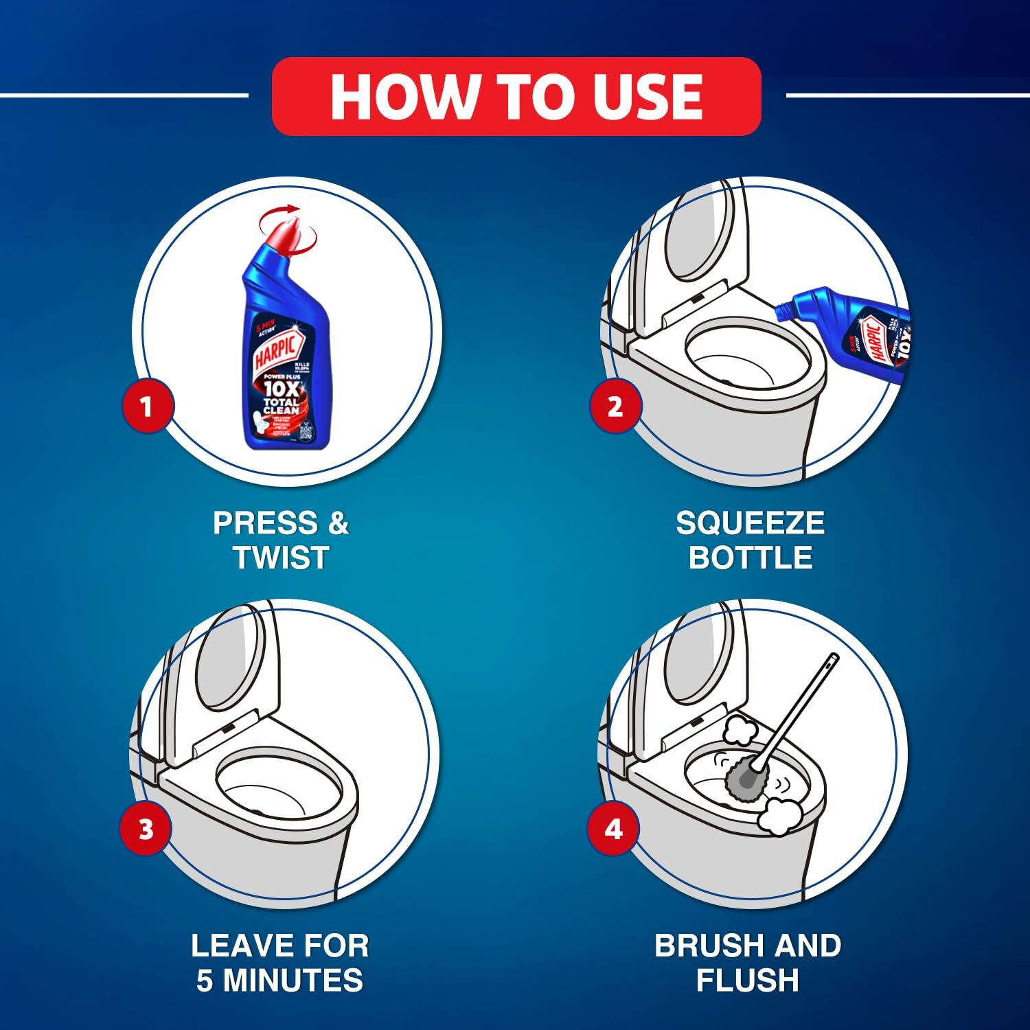 Image of Harpic Powerplus Disinfectant Toilet Cleaner, Original - 500 ml (Pack of 3) Original Liquid Toilet Cleaner