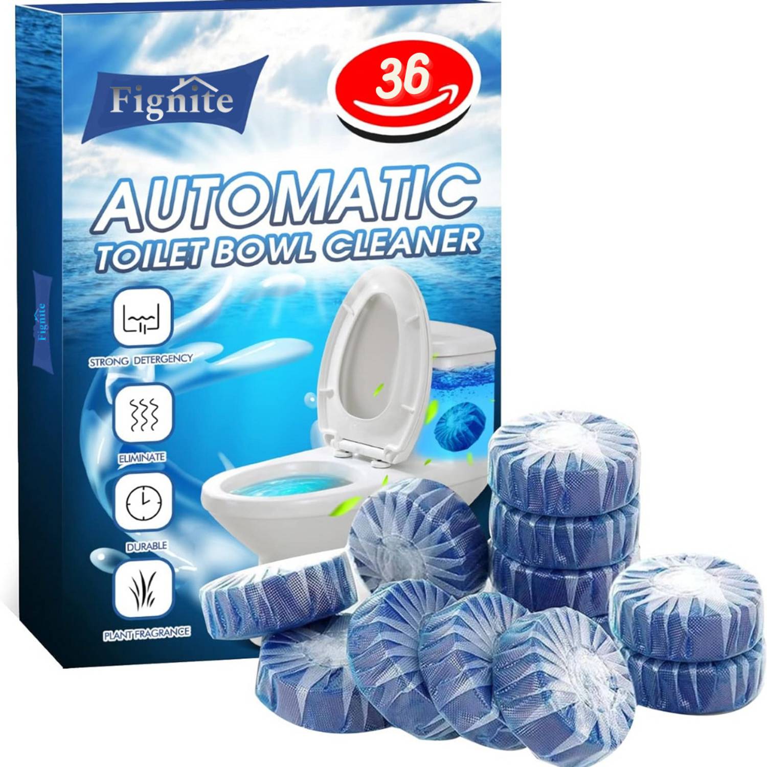 Fignite Auto Toilet Bowl Cleaners Fresh Smell Sustained-Release T