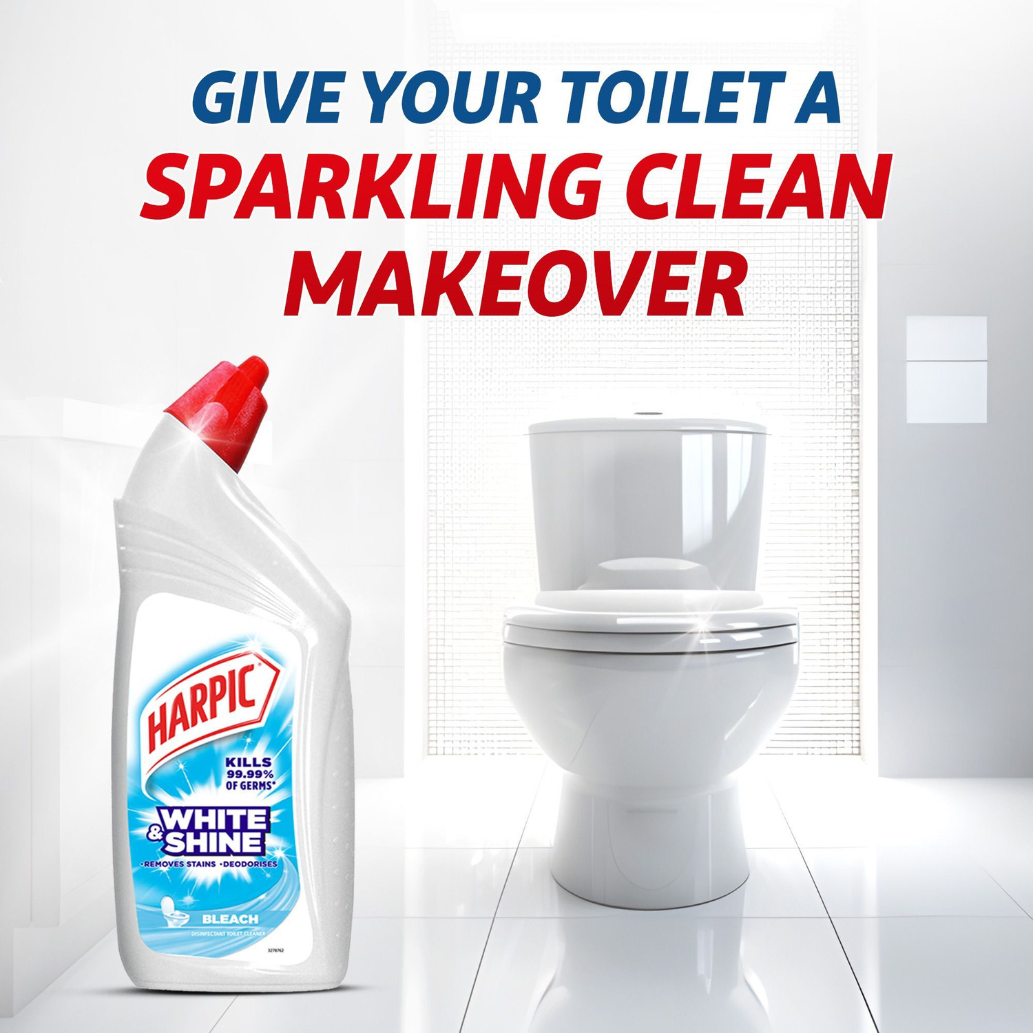 Image of Harpic White & Shine Toilet Cleaner, Liquid, basin, commode, tile, bathroom, not phenyl Liquid Toilet Cleaner