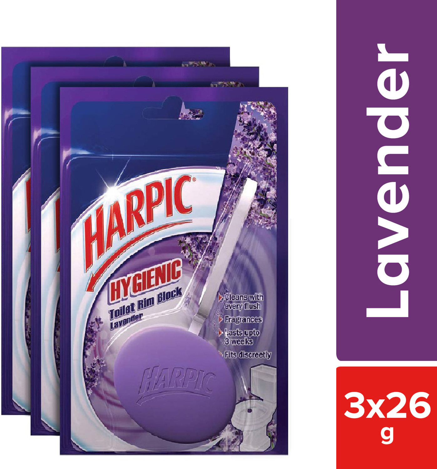 Image of Harpic Hygienic Lavender Rim Block