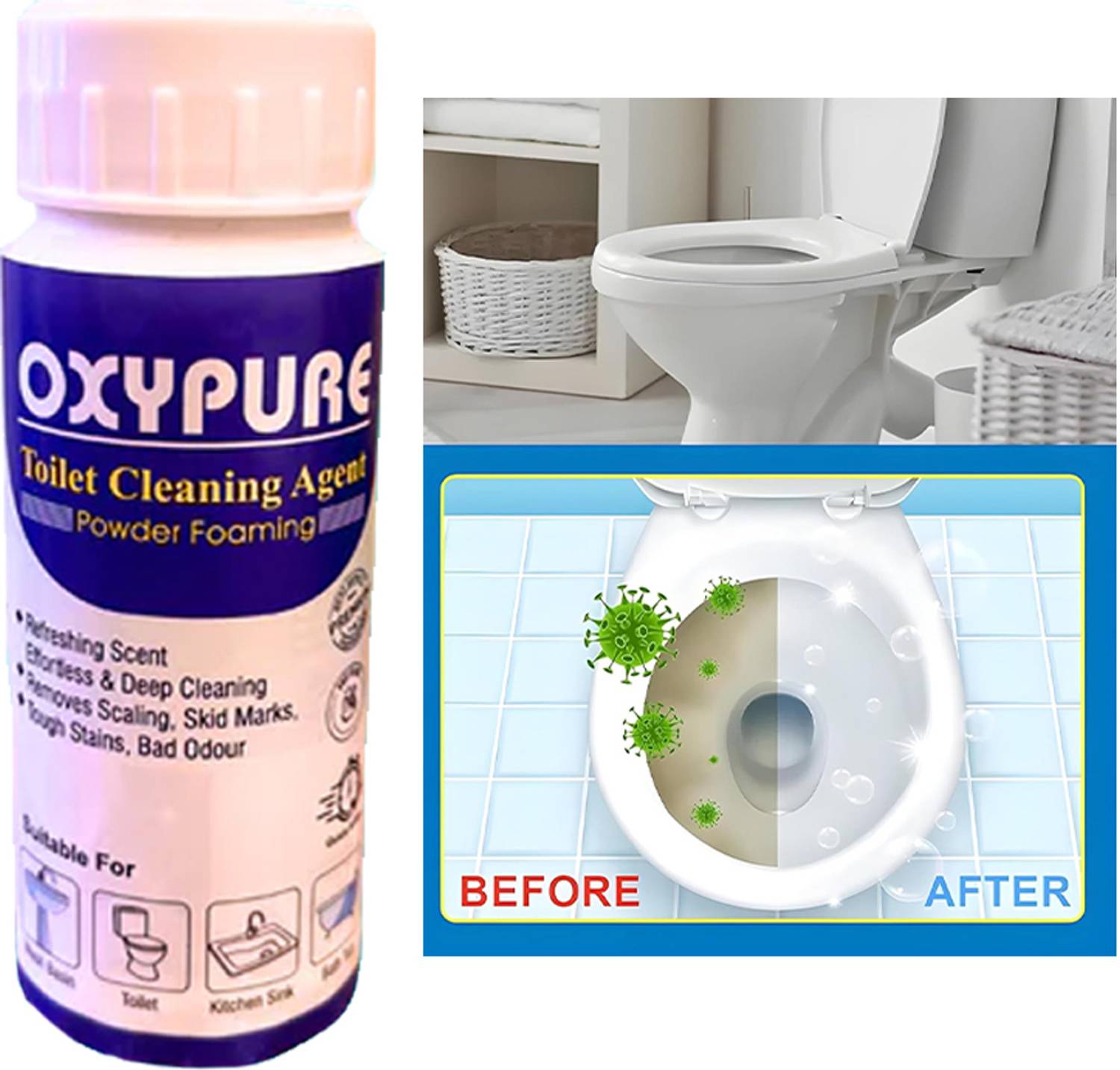 Velocius Enterprise Oxypluse Powder: Reliable Toilet Cleaner for