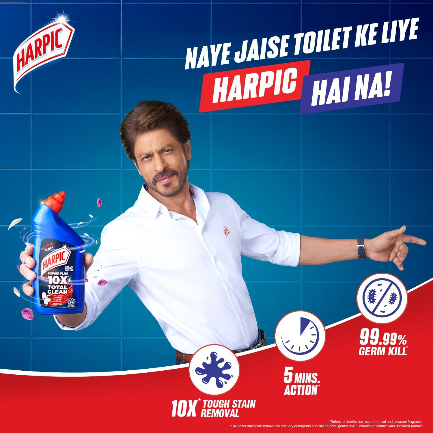 Image of Harpic Powerplus Disinfectant Toilet Cleaner, Original - 500 ml (Pack of 3) Original Liquid Toilet Cleaner